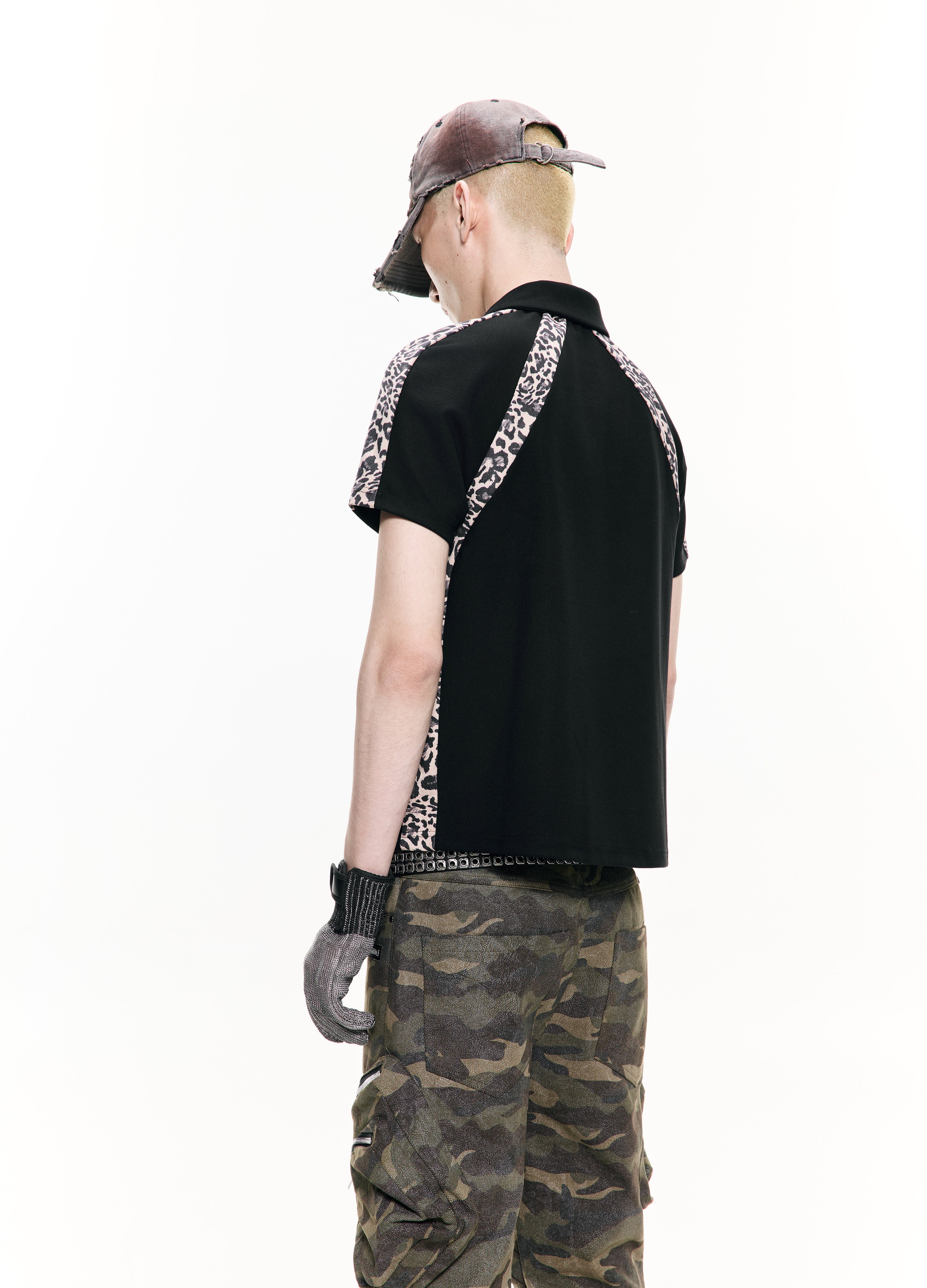 26SS LEOPARD RAGLAN POLO TEE