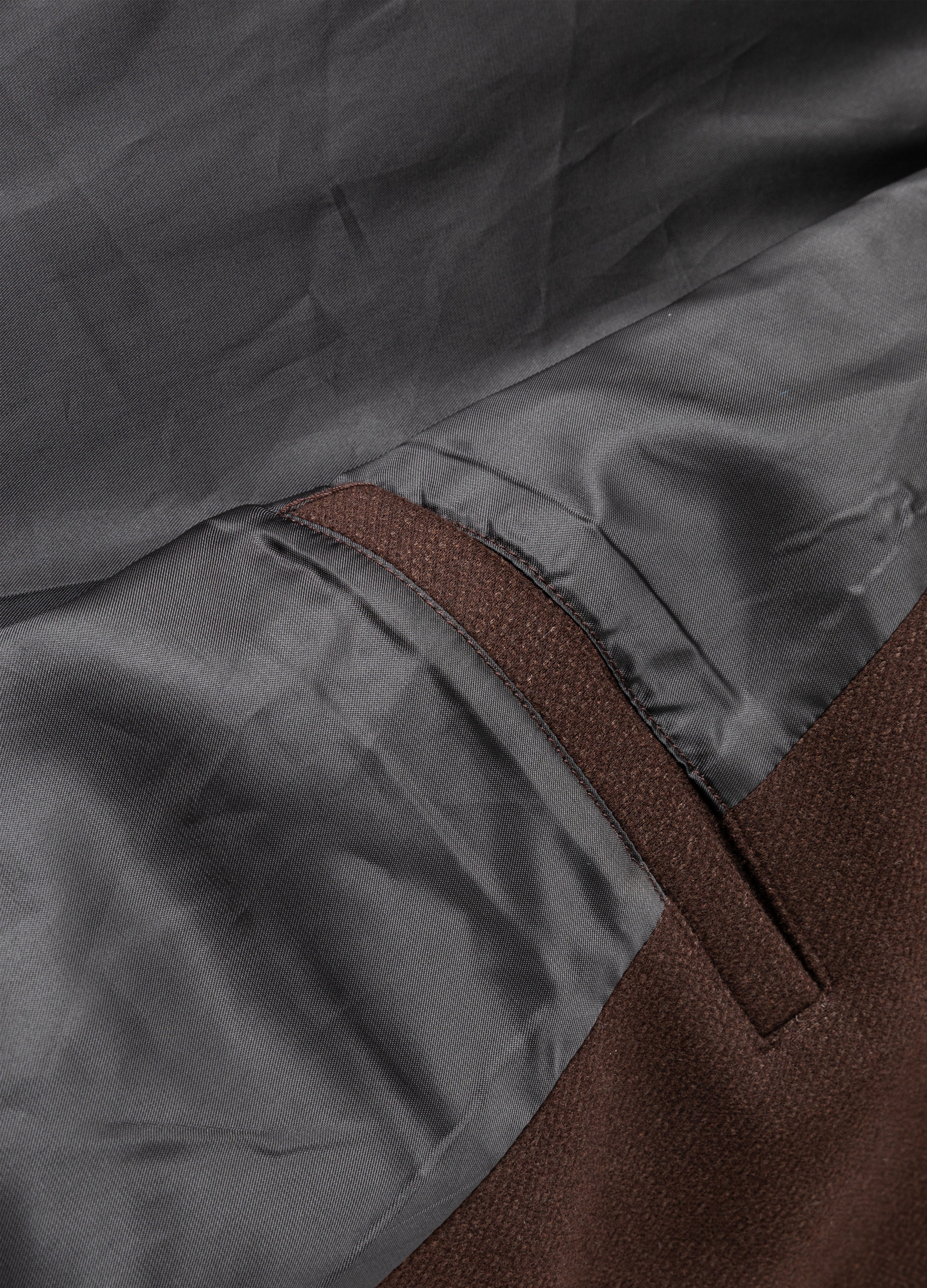 25FW CHESTNUT ASYMMETRIC WOOL COAT