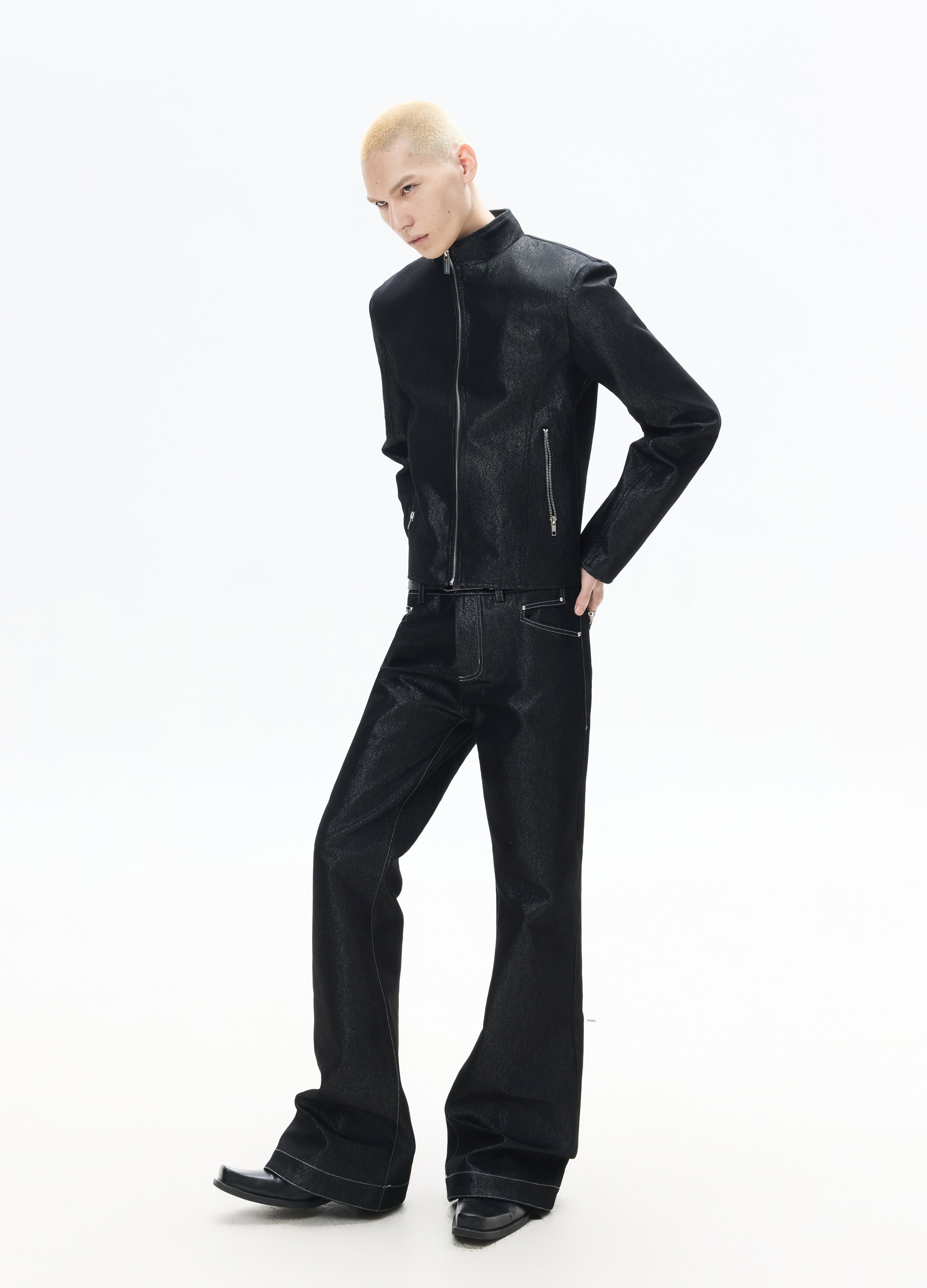 26SS METALLIC SHIMMER DENIM JACKET