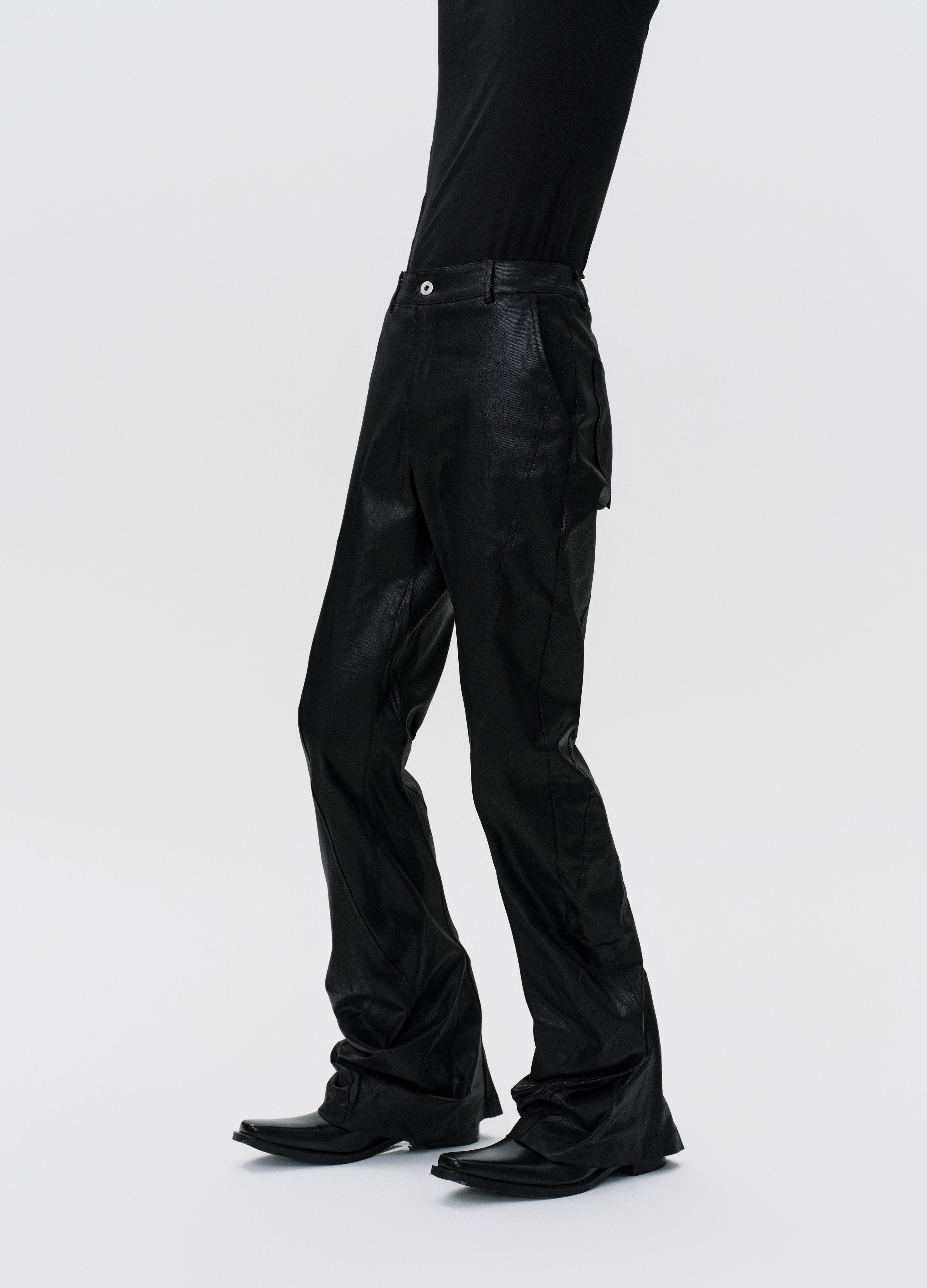 25SS TWISTED WAX COATED PANTS