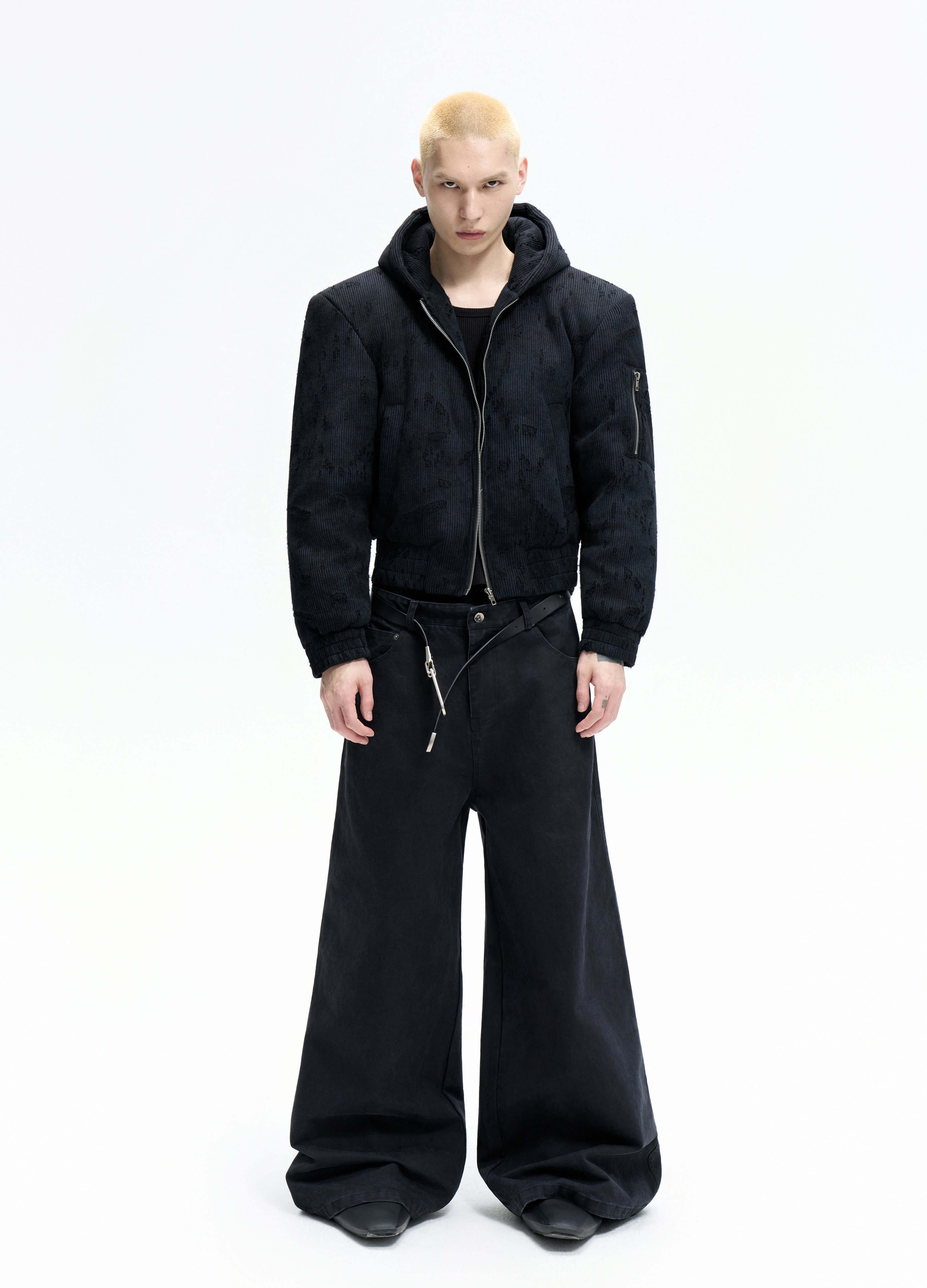 25FW WASHED BLACK BAGGY DENIM