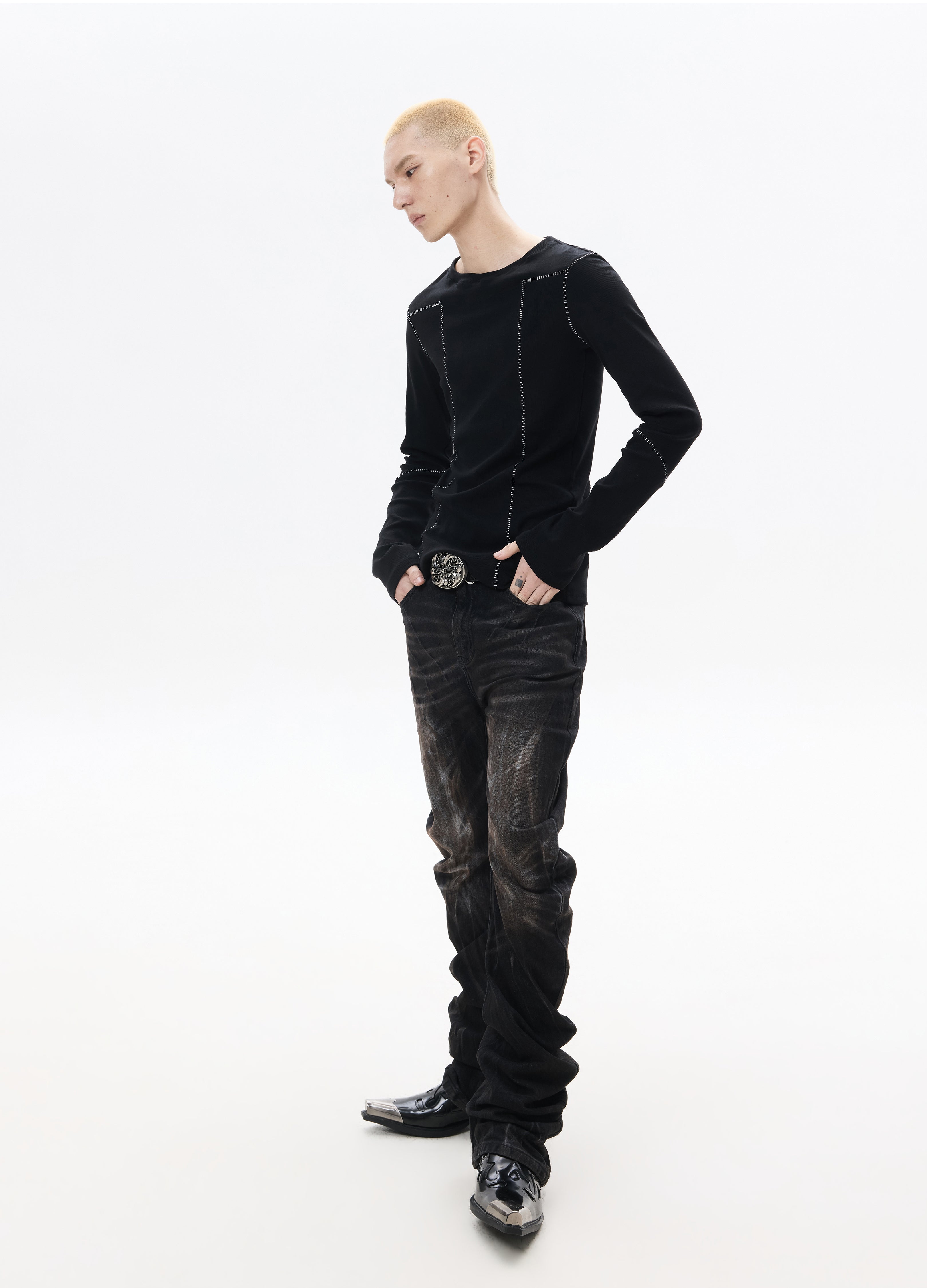 26SS STITCHED SLIM FIT LONG SLEEVE TEE