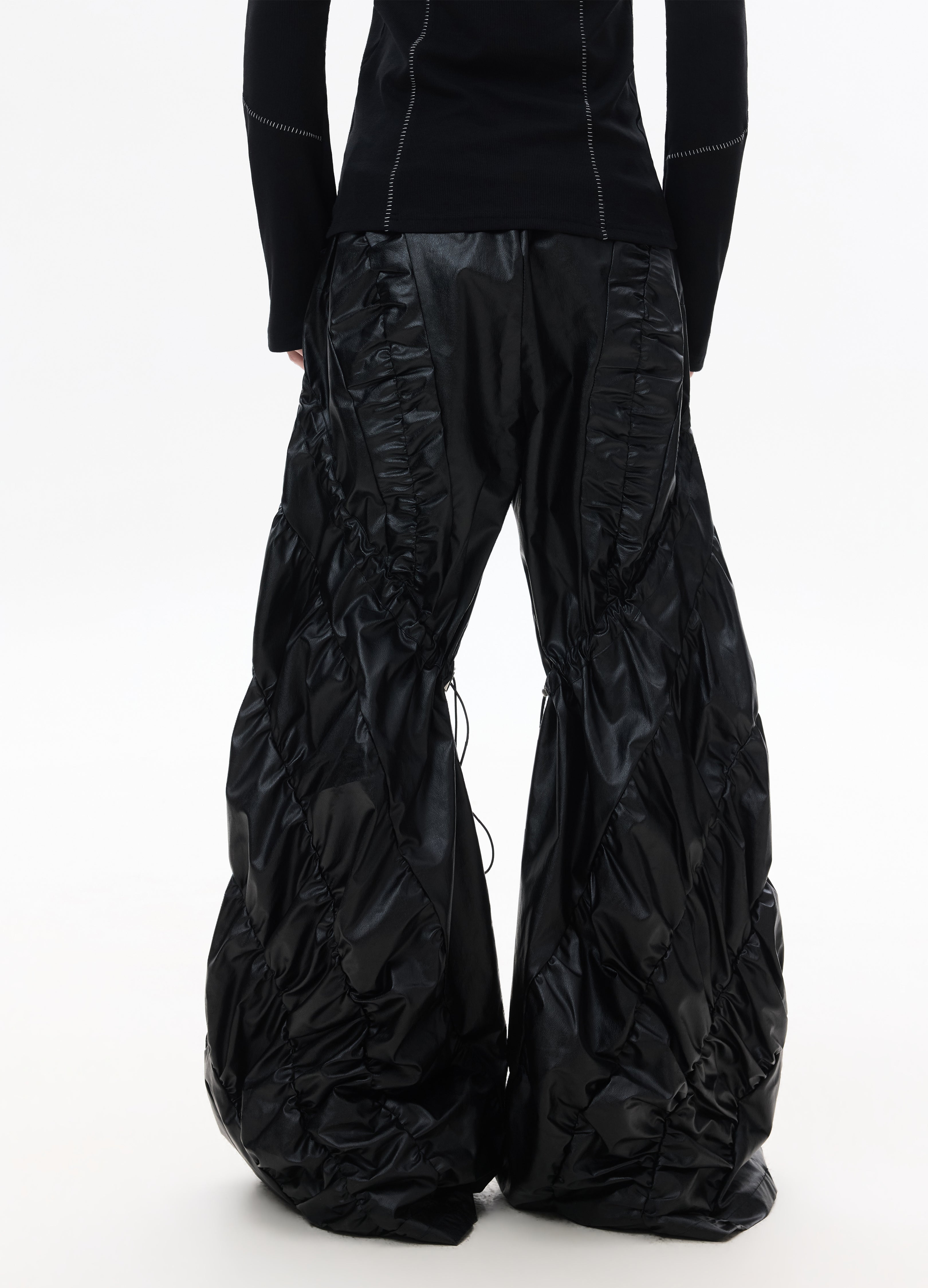 26SS DRAWSTRING PLEATED WIDE LEG PANTS