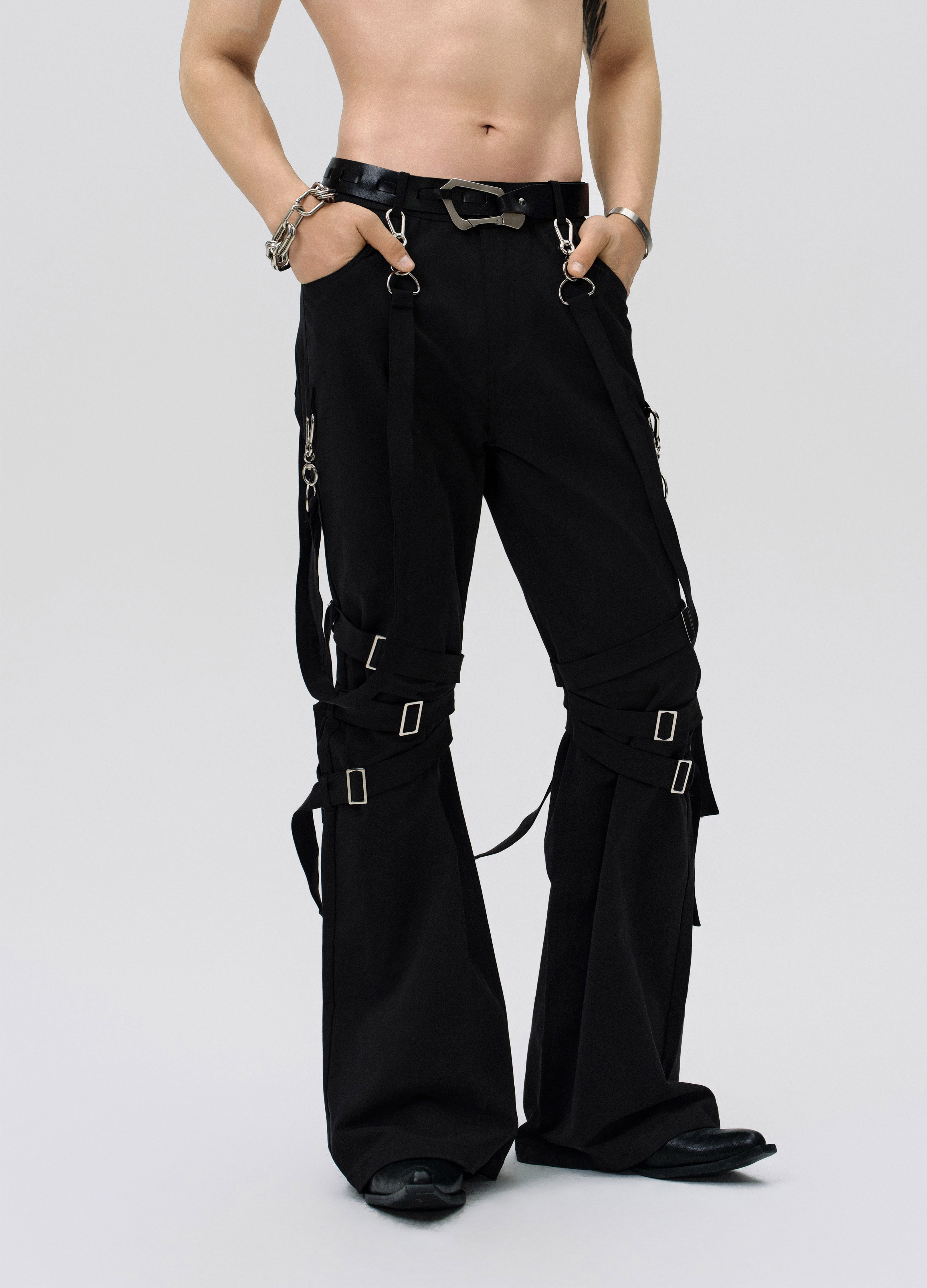 25SS STRAP FUSED FLARE PANTS