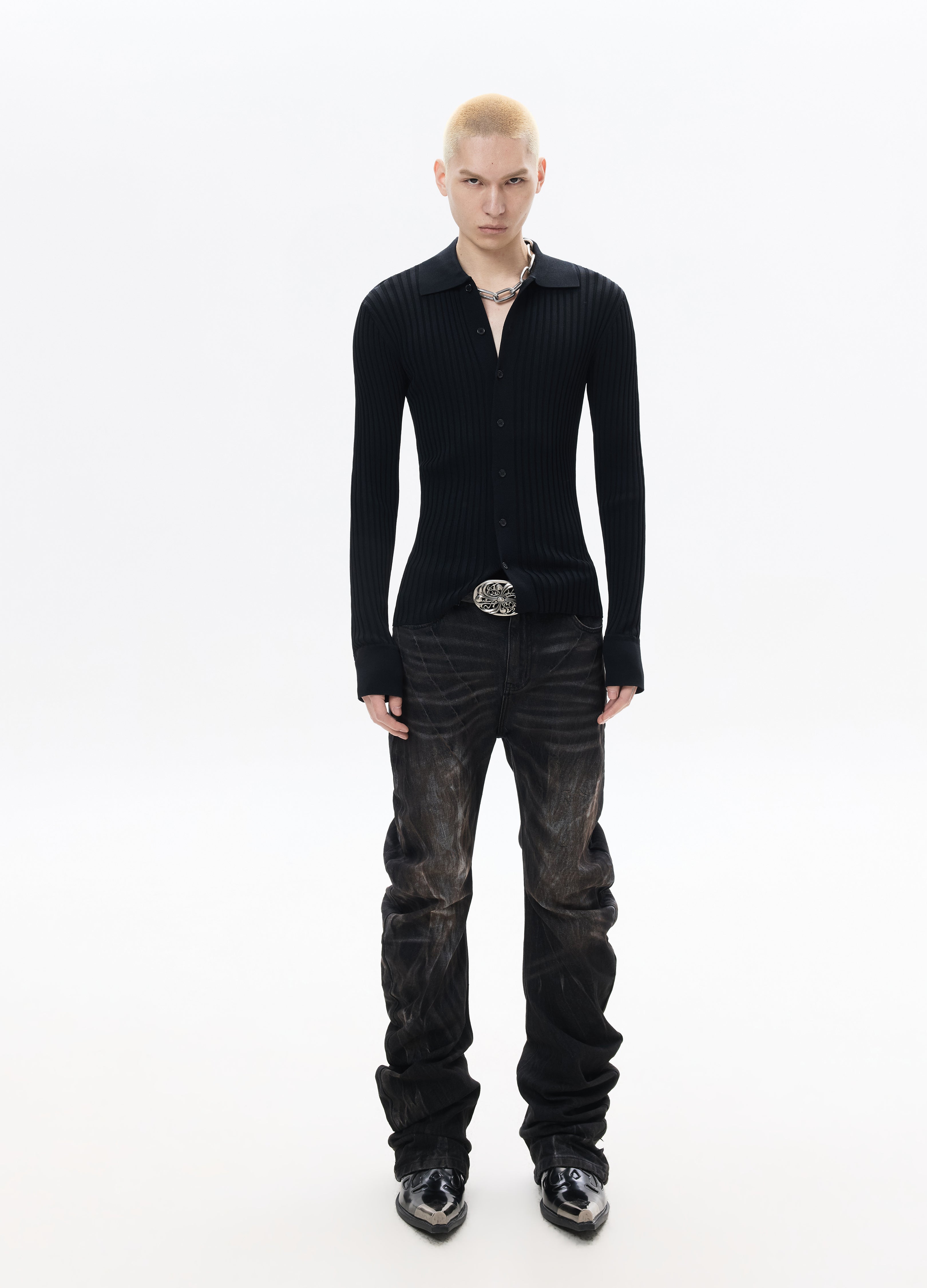 26SS HIGH STRETCH RIBBED KNIT CARDIGAN