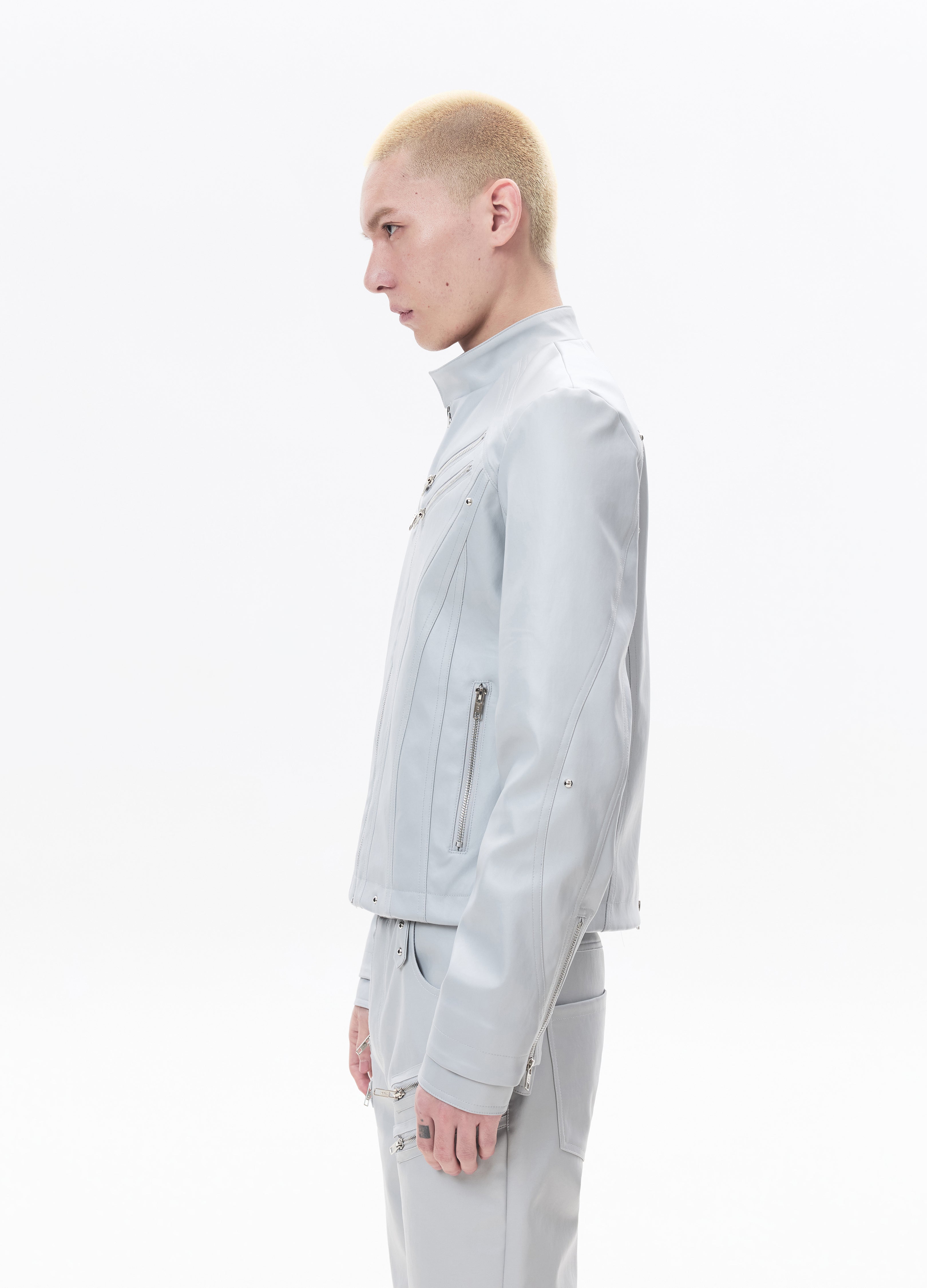 26SS SHARP ZIP LEATHER JACKET