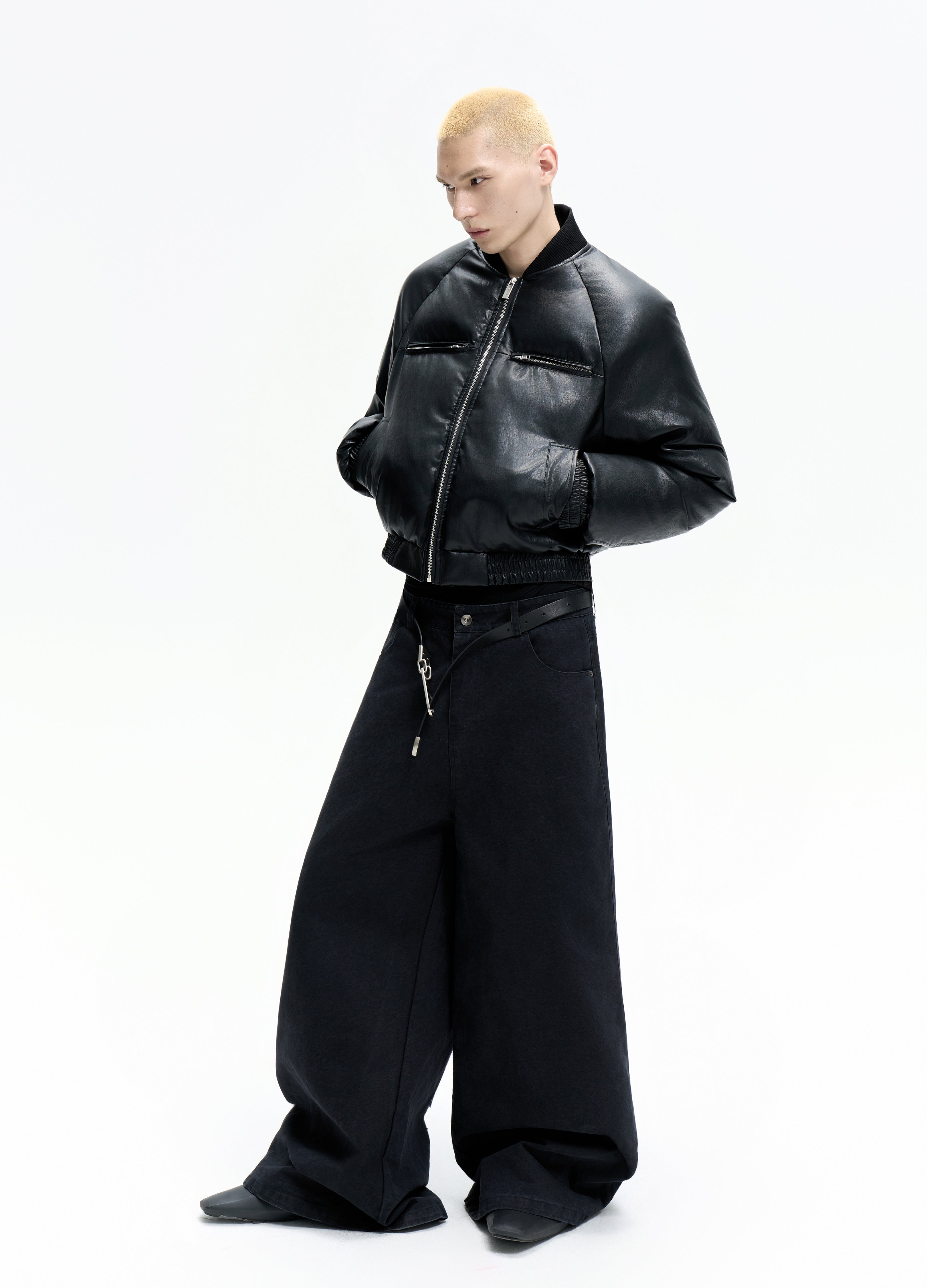 25FW LEATHER PUFFER BOMBER