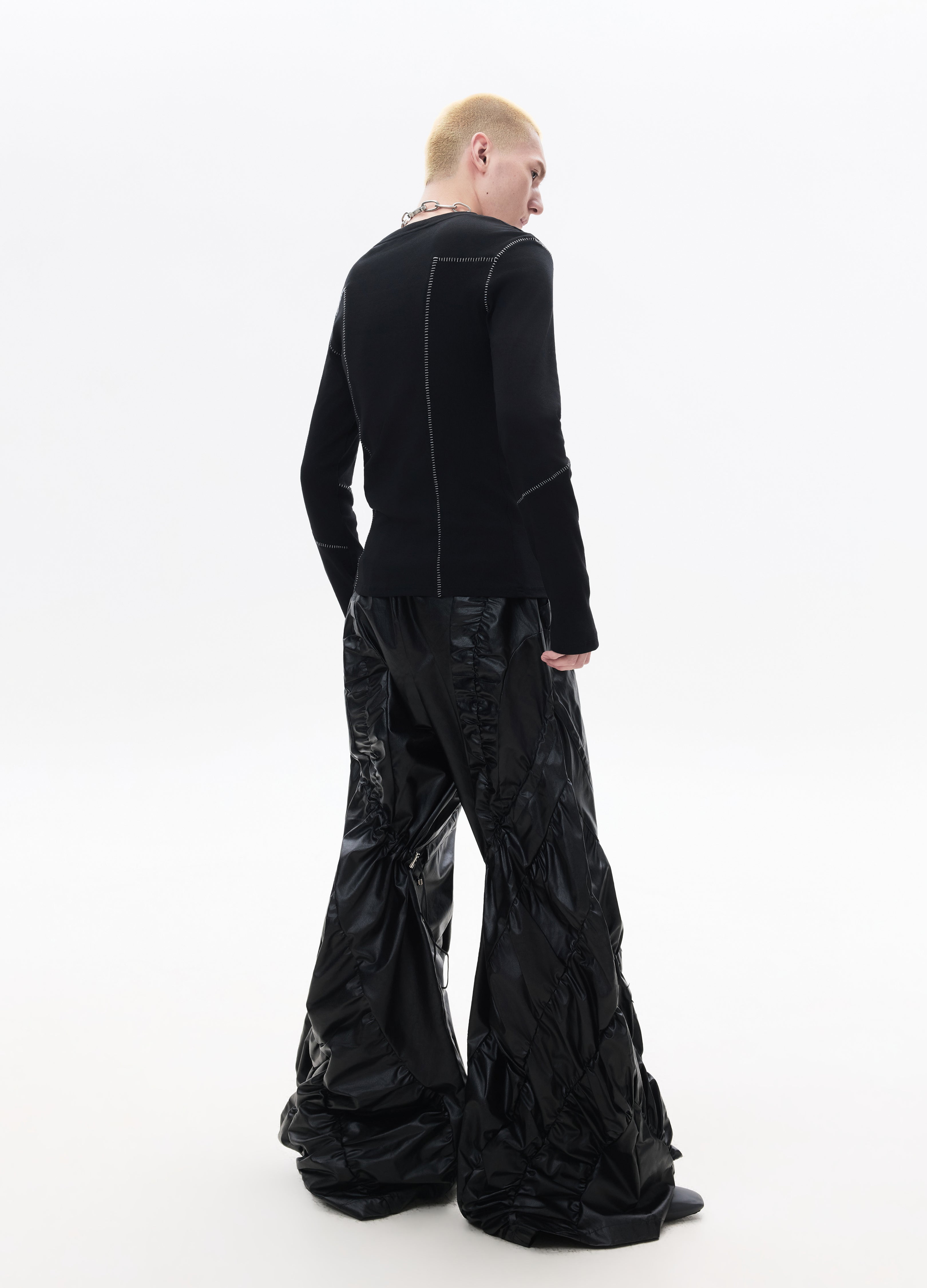 26SS DRAWSTRING PLEATED WIDE LEG PANTS
