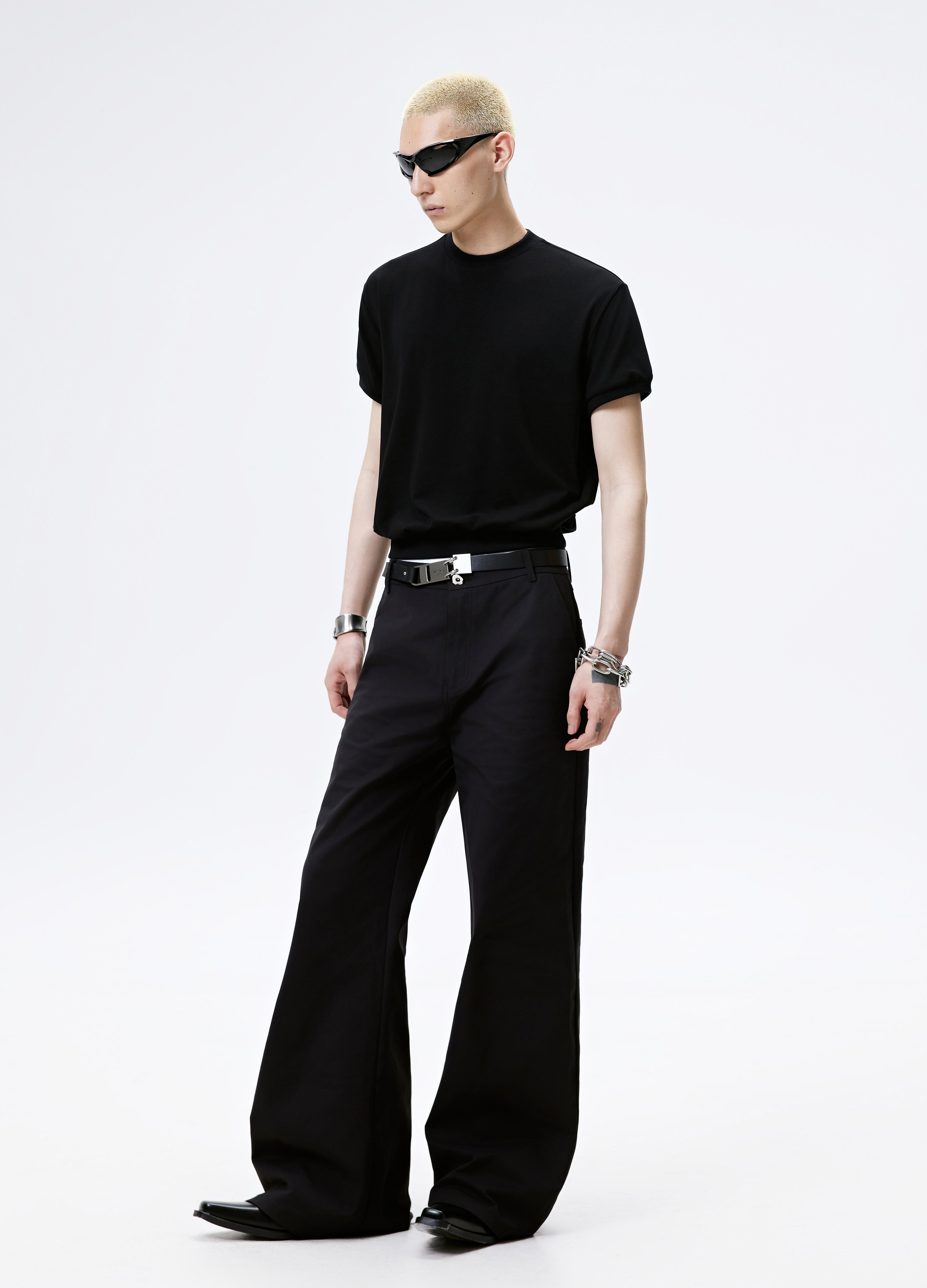 25SS BLACK BASELINE FLARE PANTS