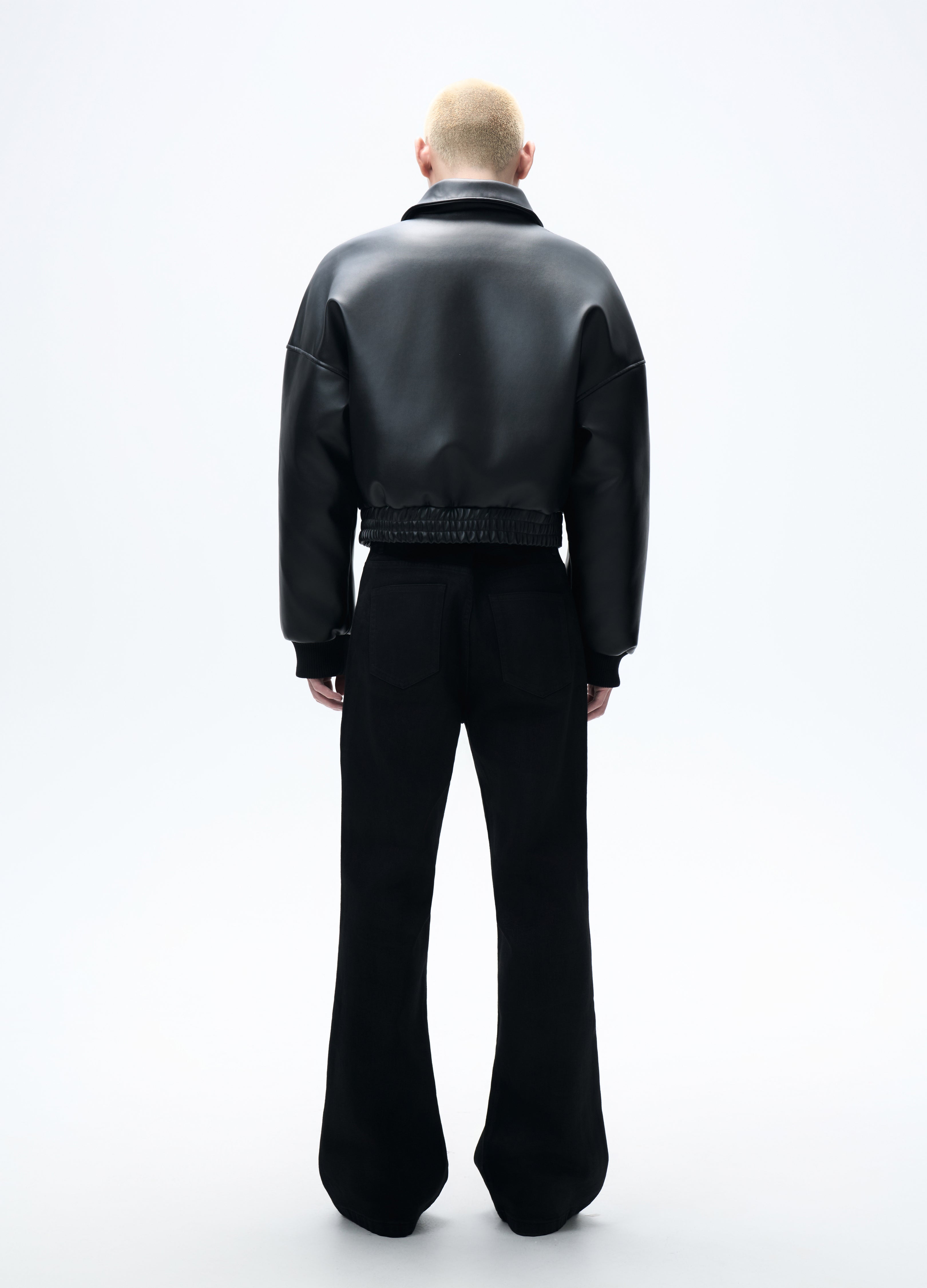 25FW HIGH-COLLAR LEATHER PUFFER