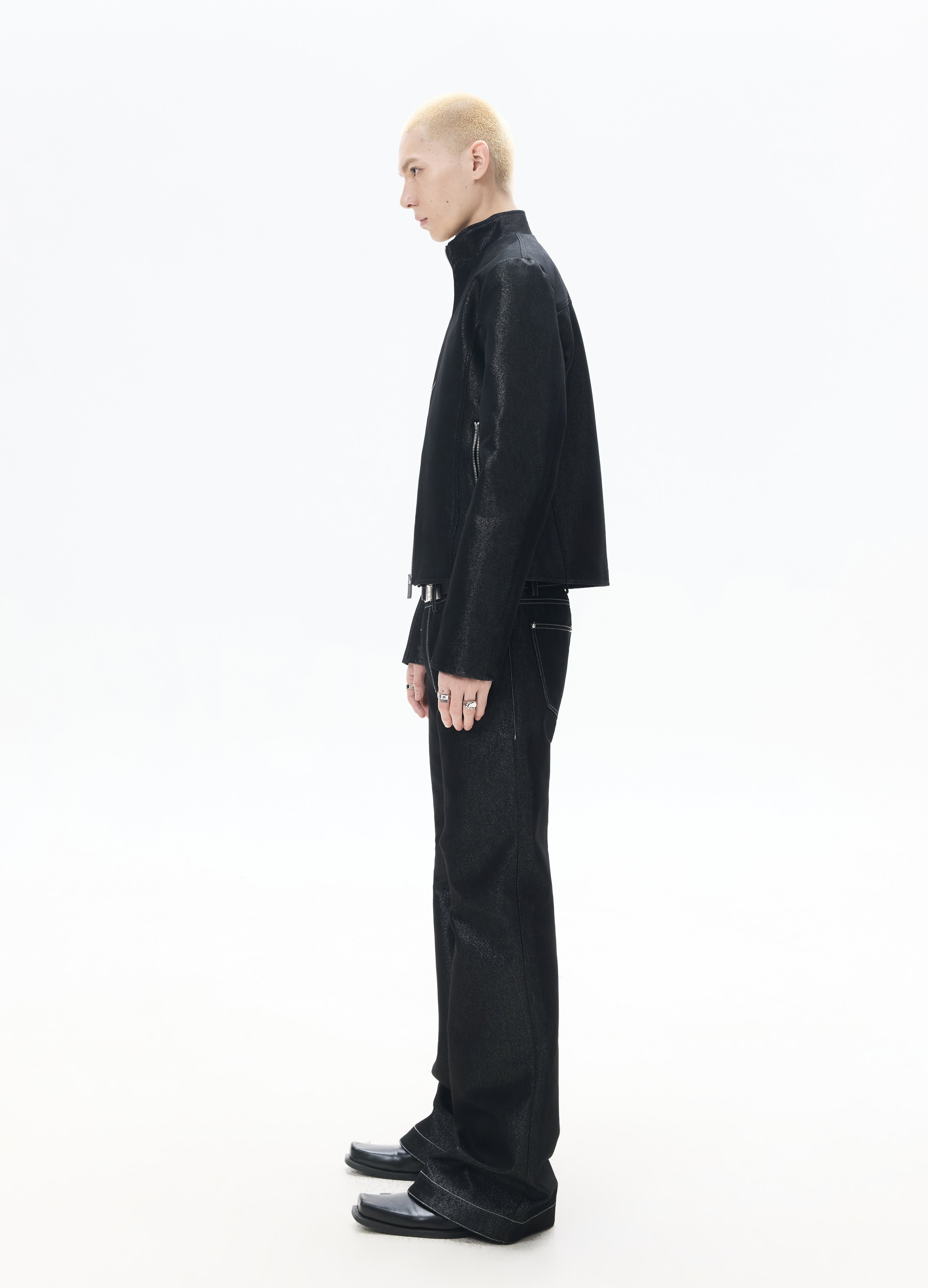 26SS METALLIC SHIMMER BOOTCUT JEANS