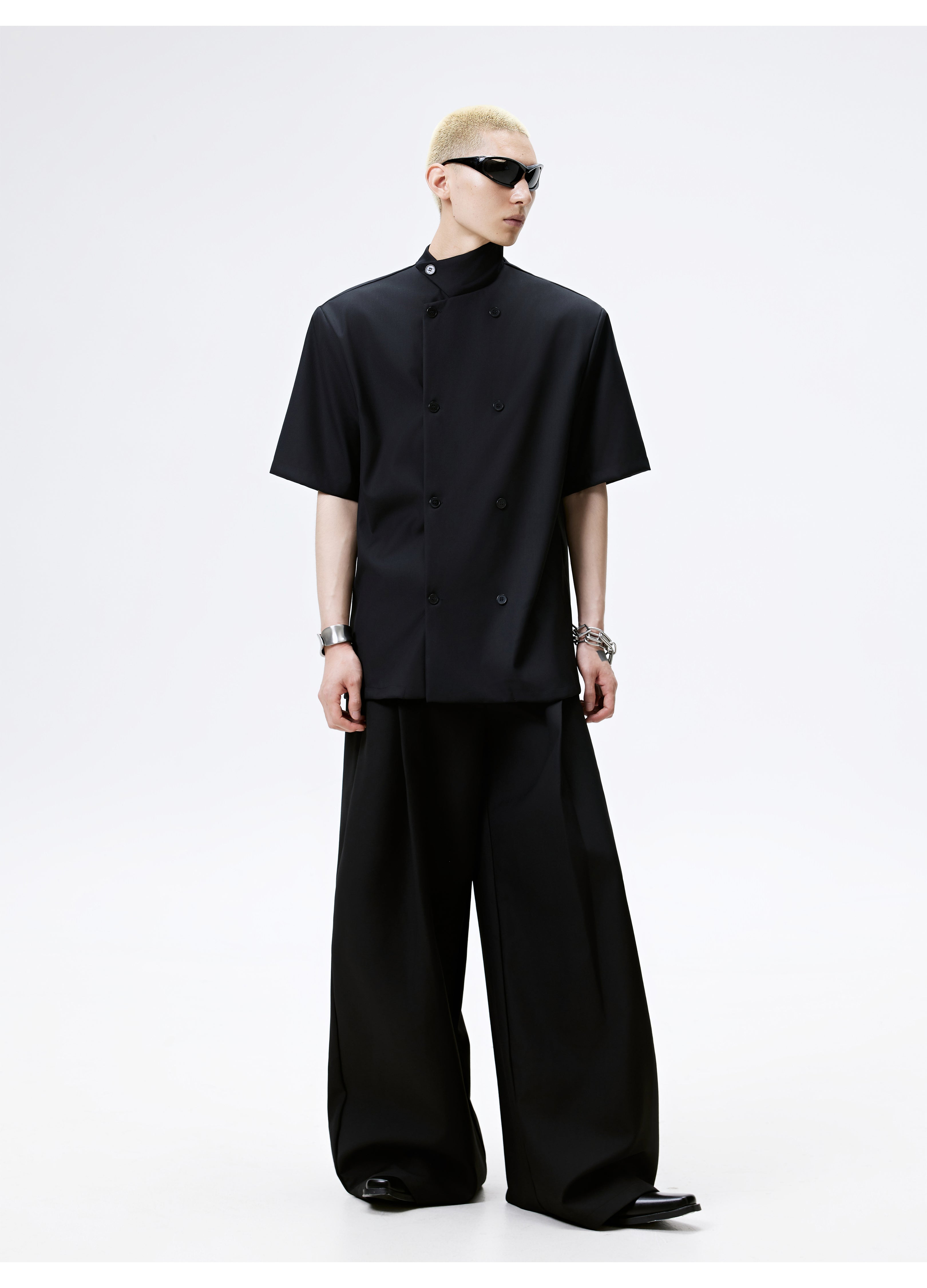 25SS DOUBLE BREAST MANDARIN SHIRT