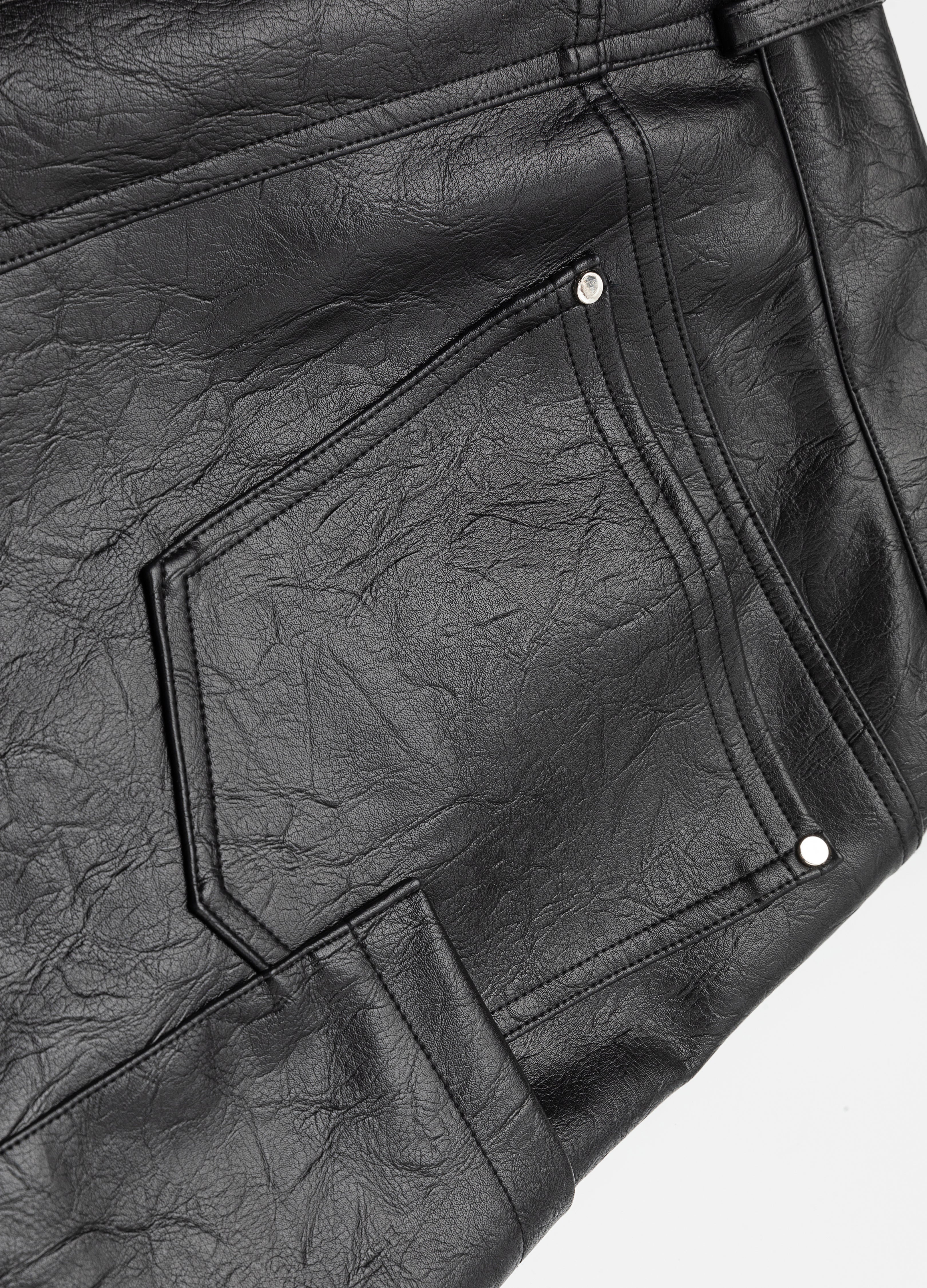 26SS BULLET FLARE LEATHER PANTS