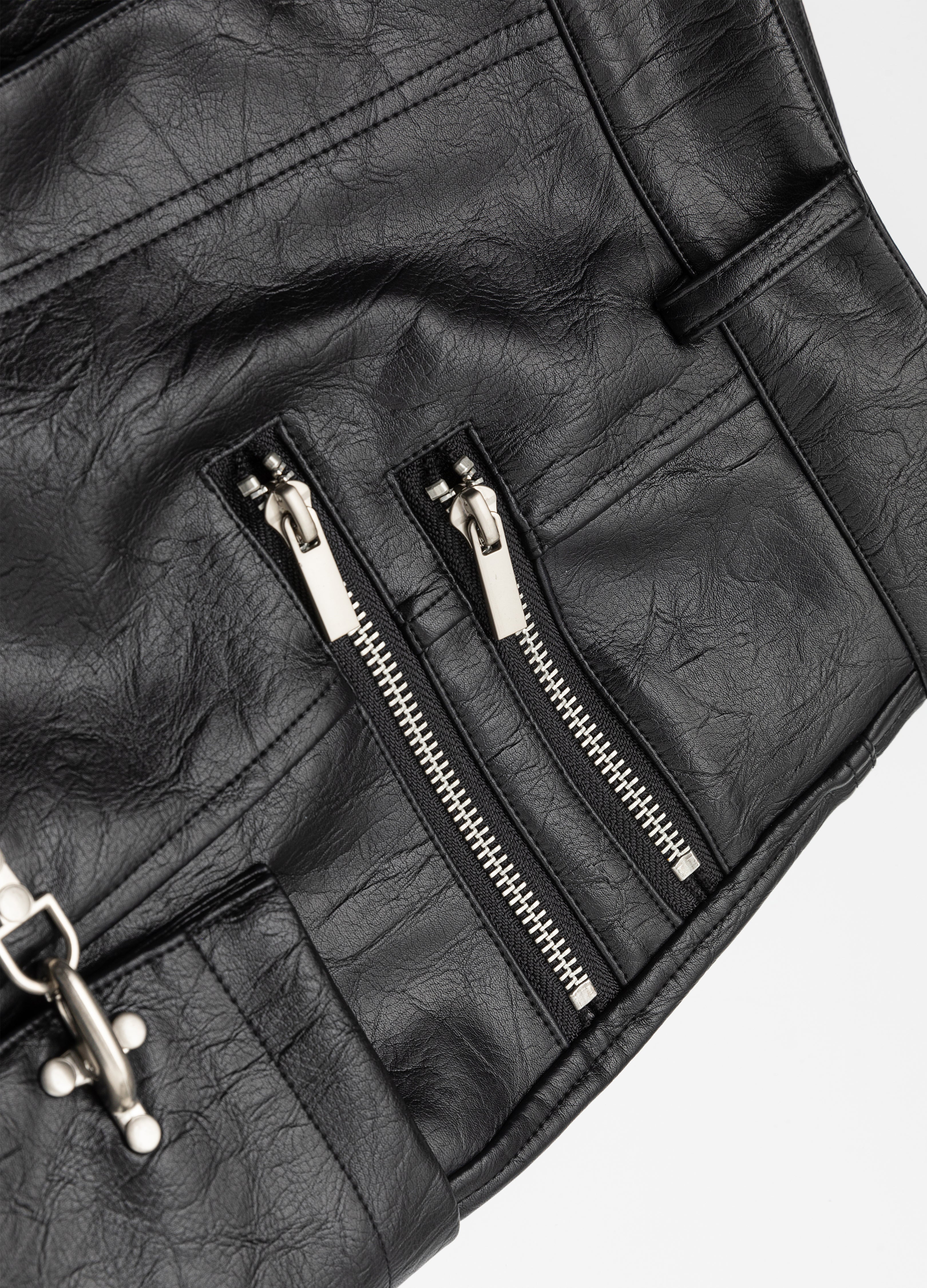 26SS BULLET FLARE LEATHER PANTS