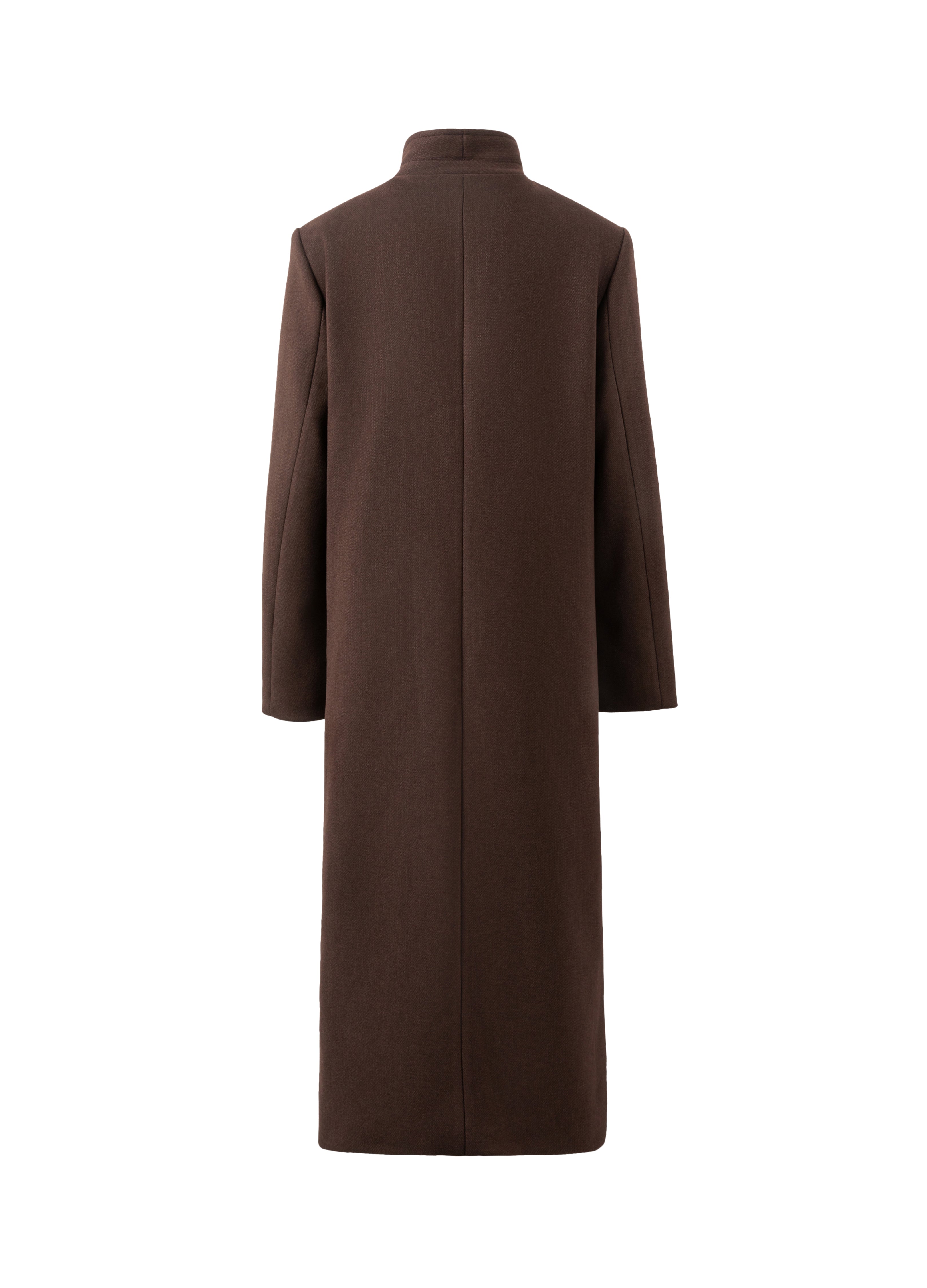 25FW CHESTNUT ASYMMETRIC WOOL COAT