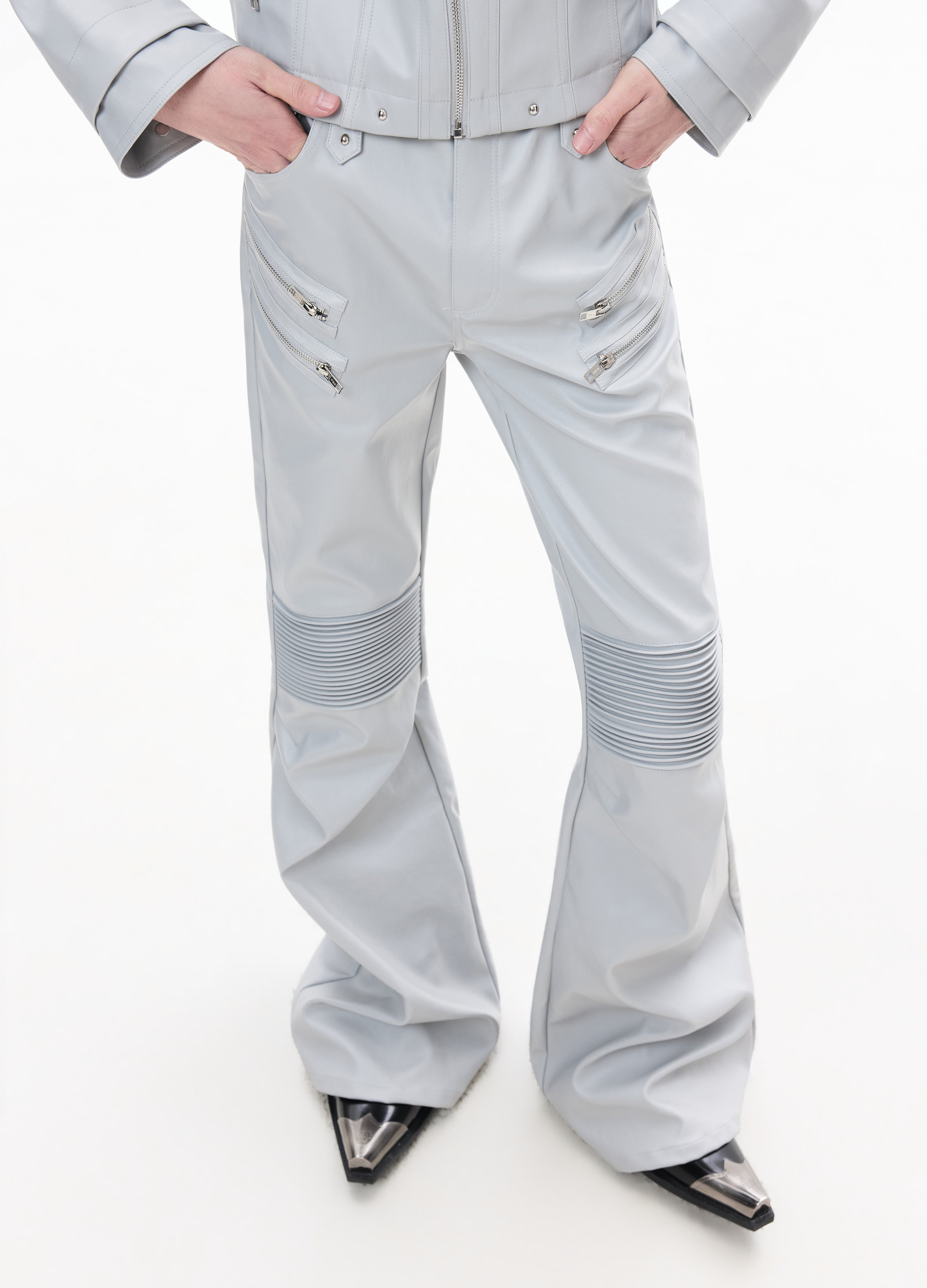 26SS LIGHT ARMORED ZIP FLARE PANTS
