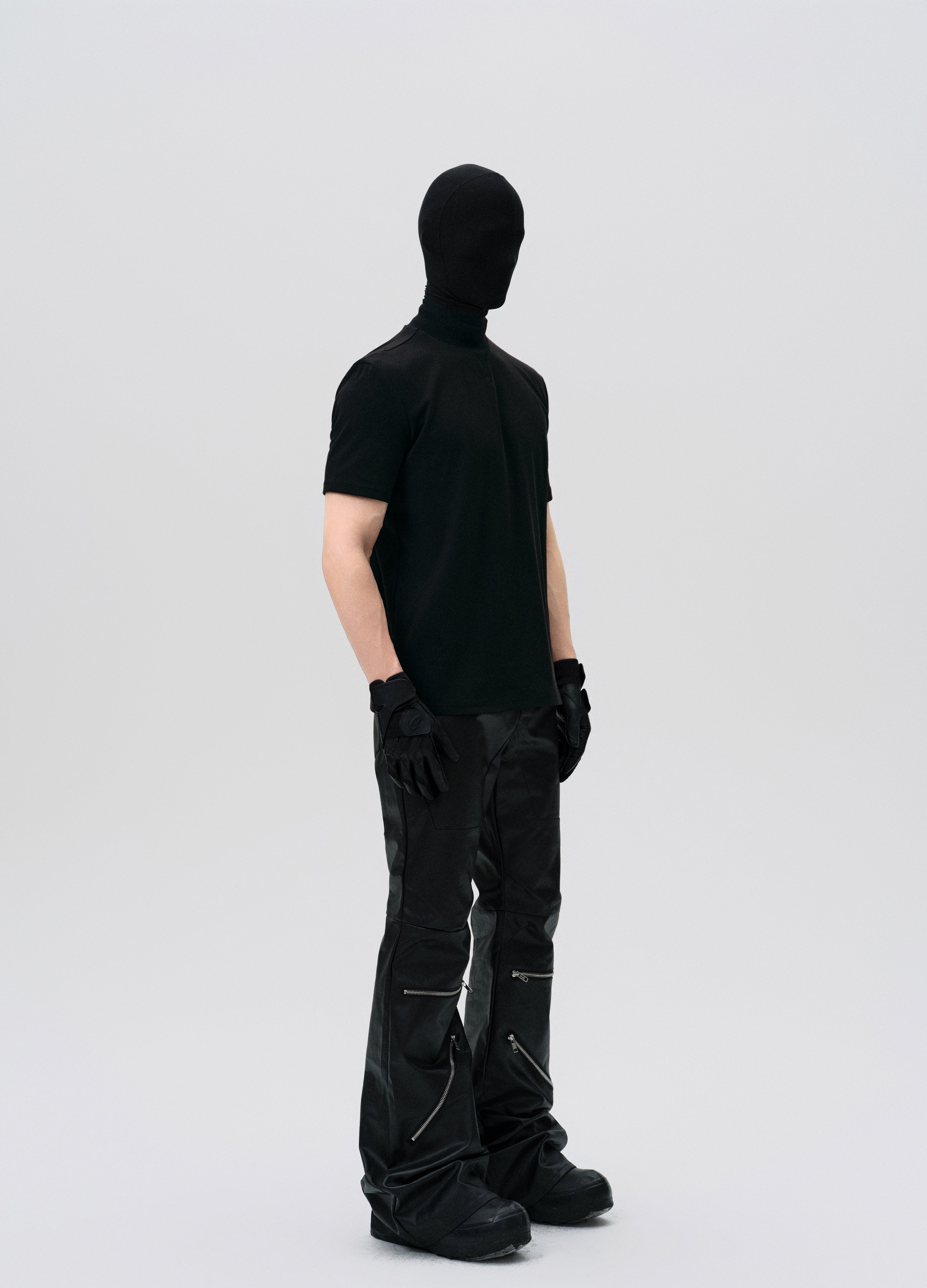 25SS WAXED ZIP DECONSTRUCT PANTS
