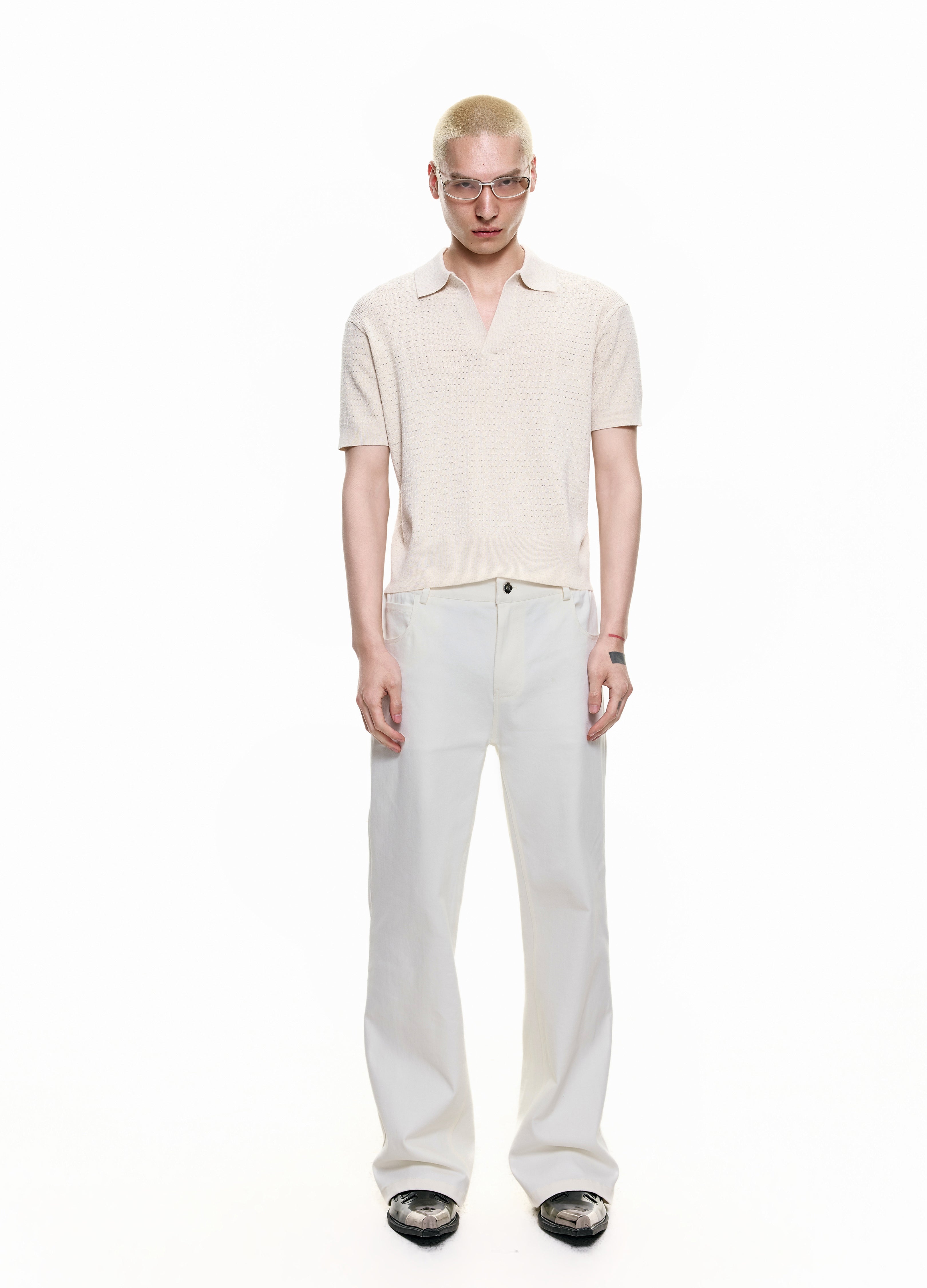 26SS OPEN-KNIT RESORT POLO