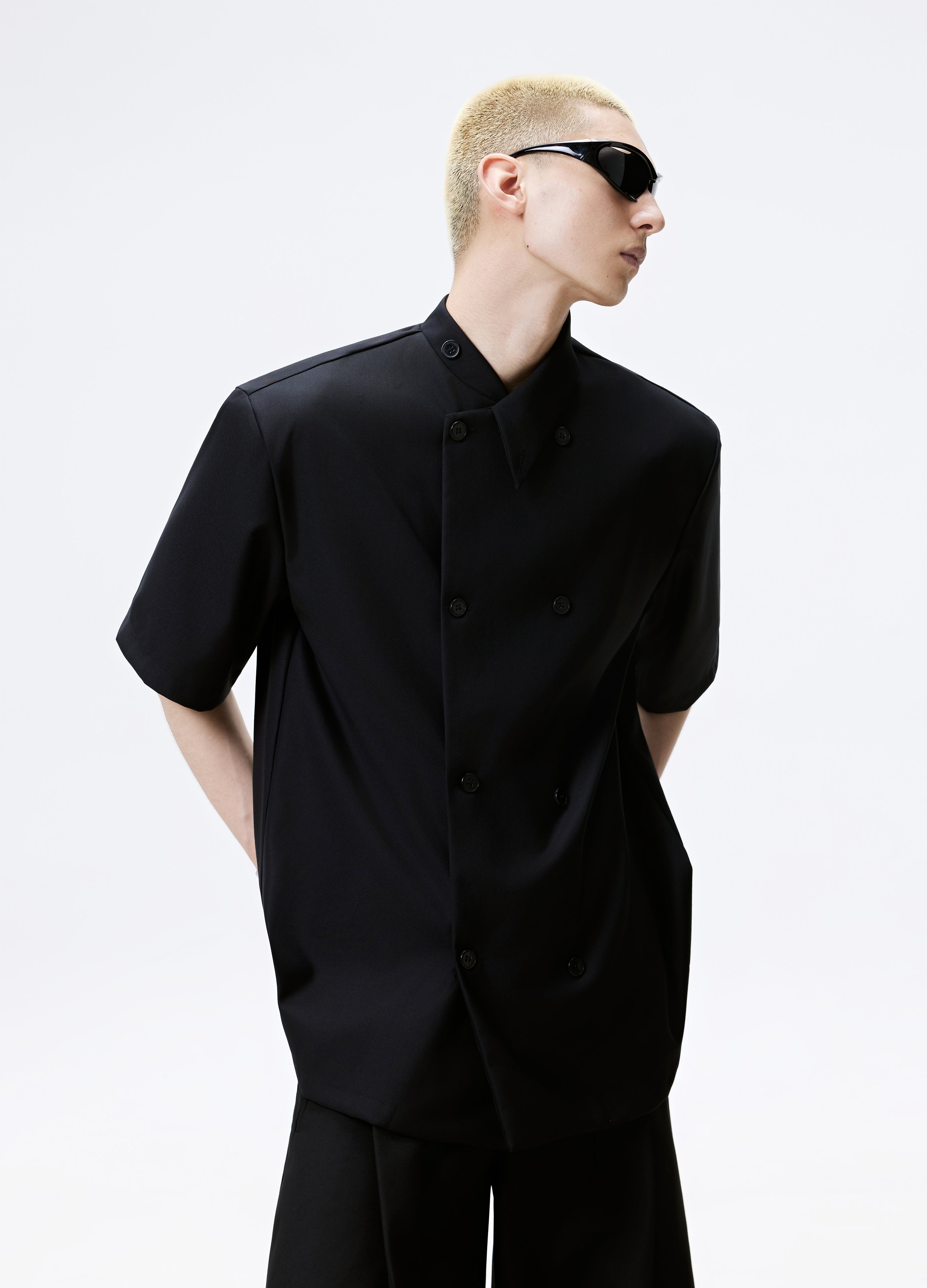 25SS DOUBLE BREAST MANDARIN SHIRT