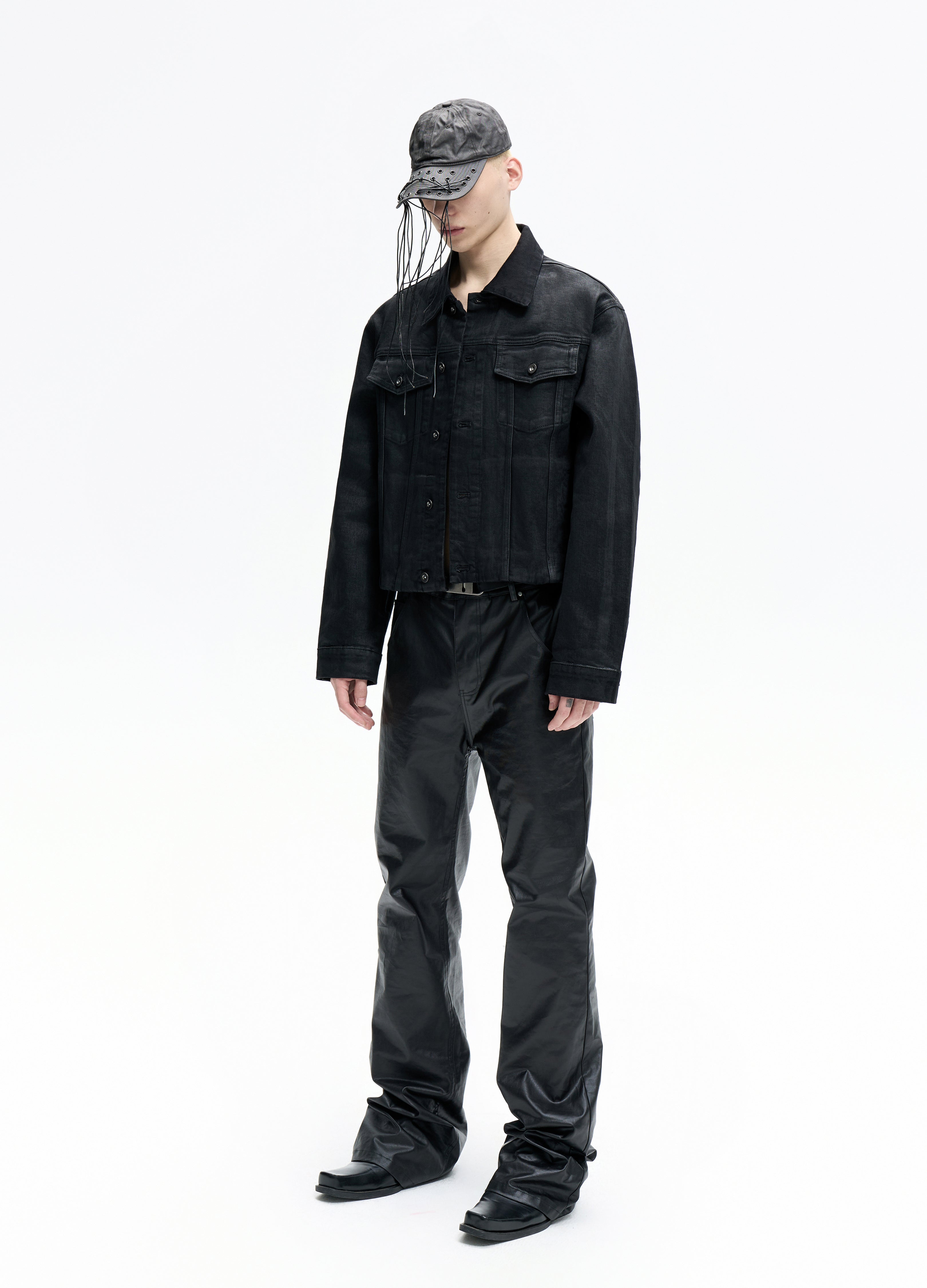 25FW WAXED SKINNY STACKED PANTS