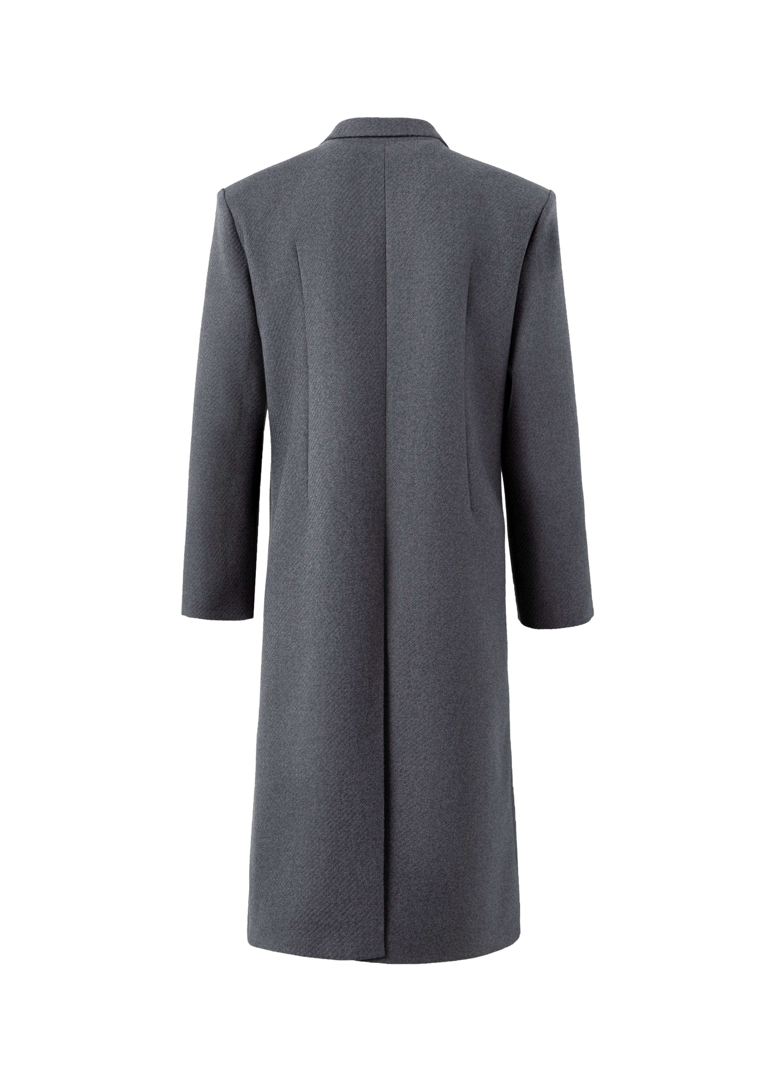 25FW GREY WAISTED WOOL OVERCOAT