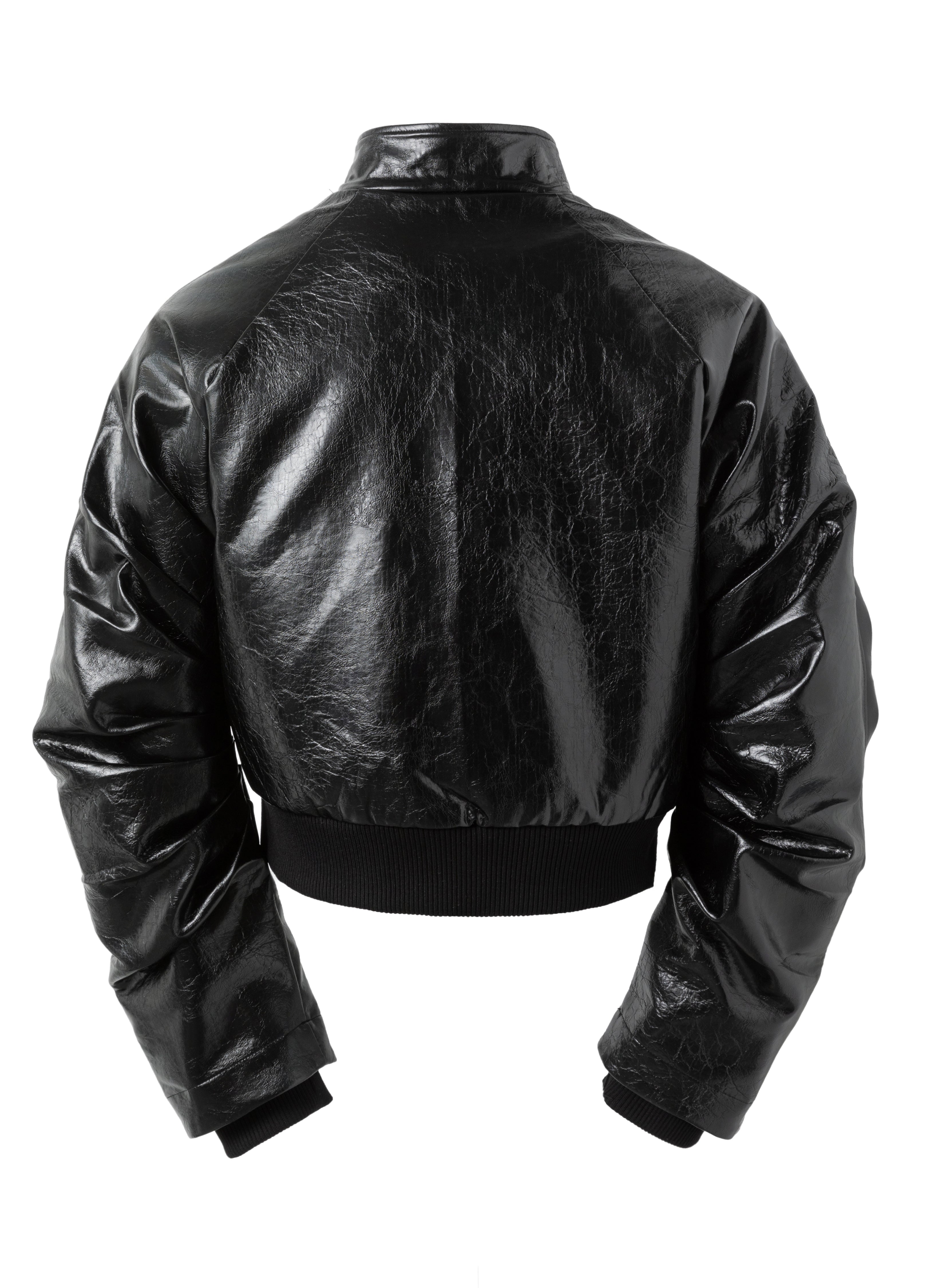 25FW PLEATED LEATHER PUFFER JACKET