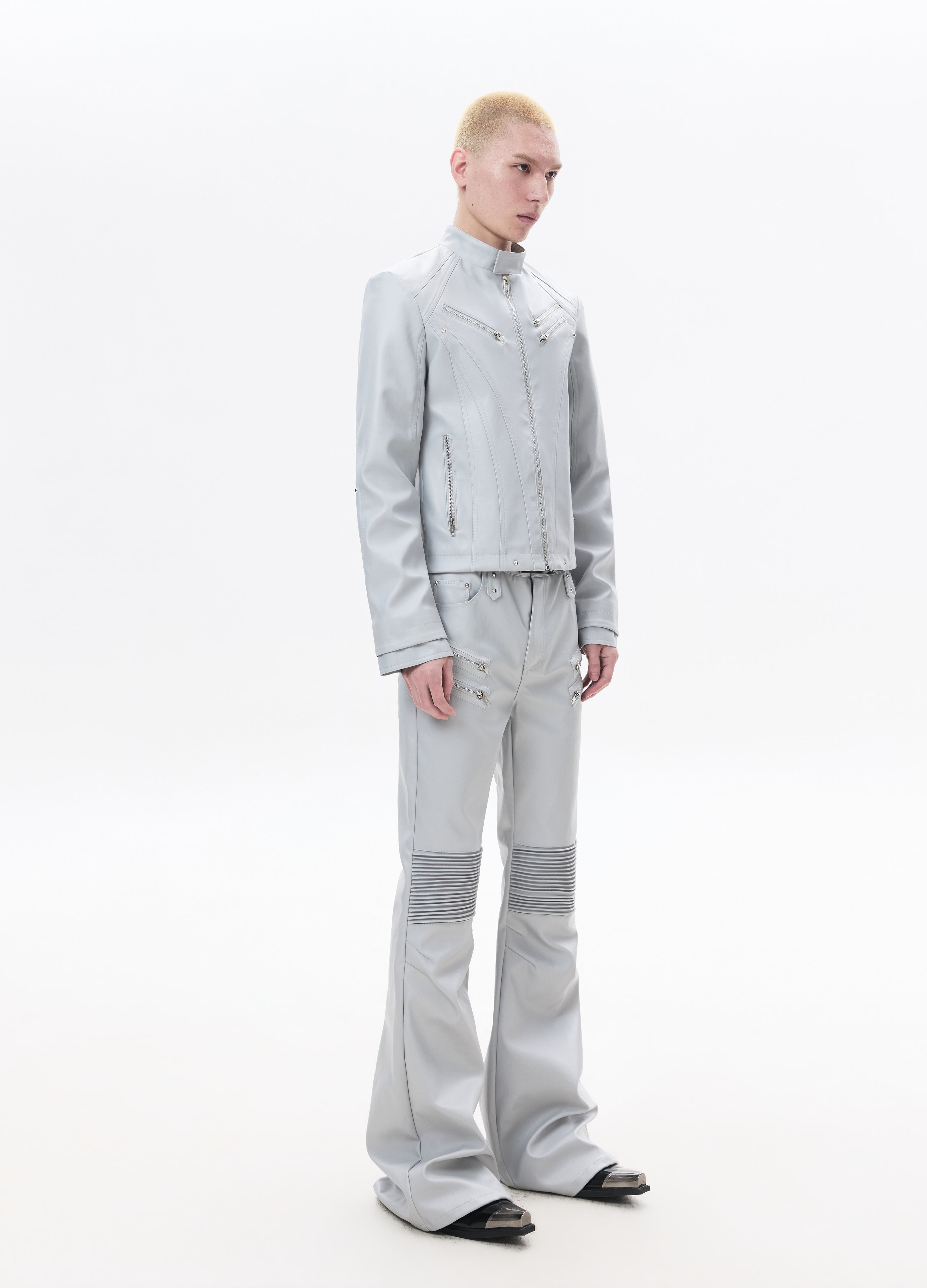 26SS SHARP ZIP LEATHER JACKET