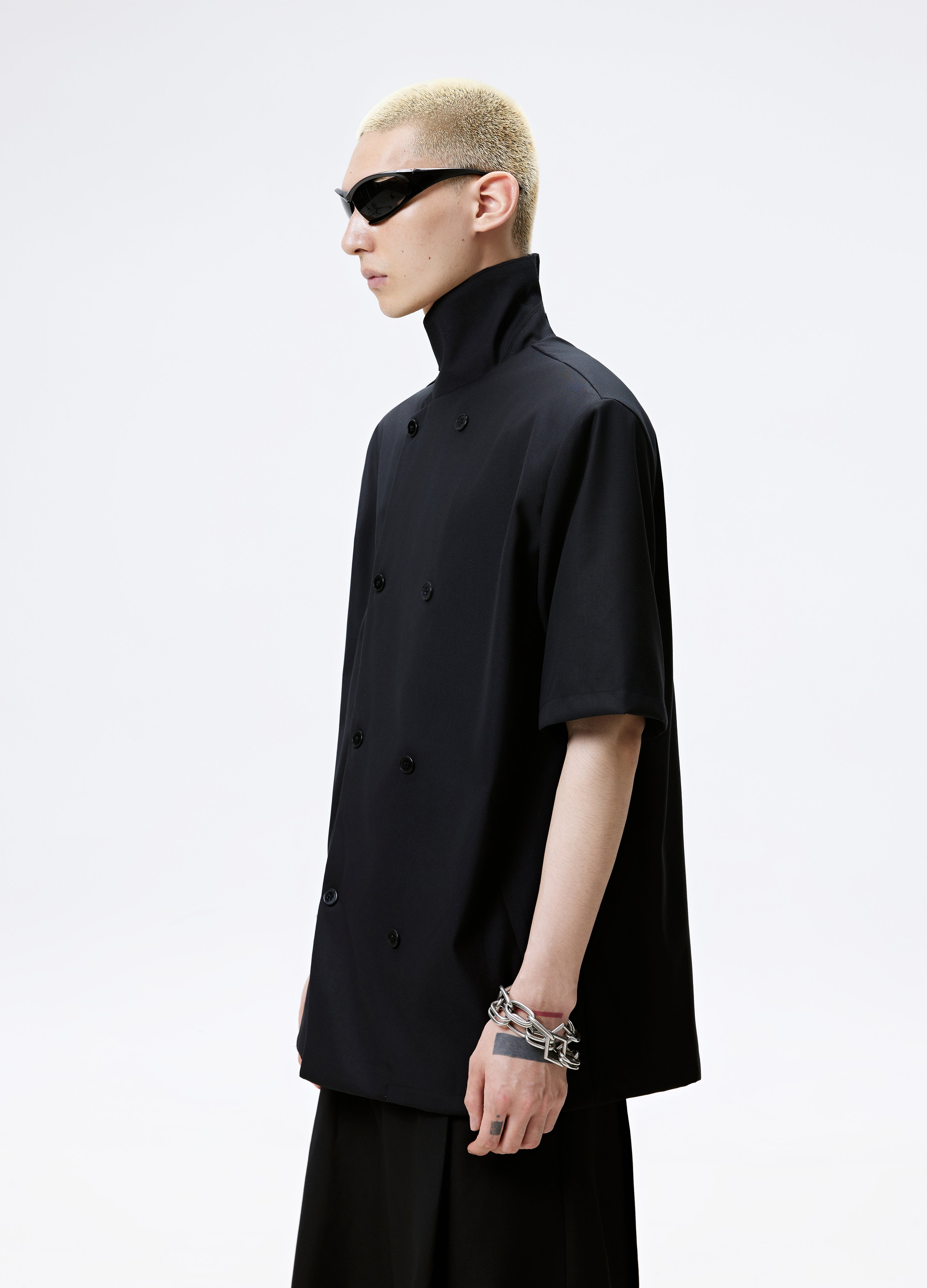 25SS DOUBLE BREAST MANDARIN SHIRT