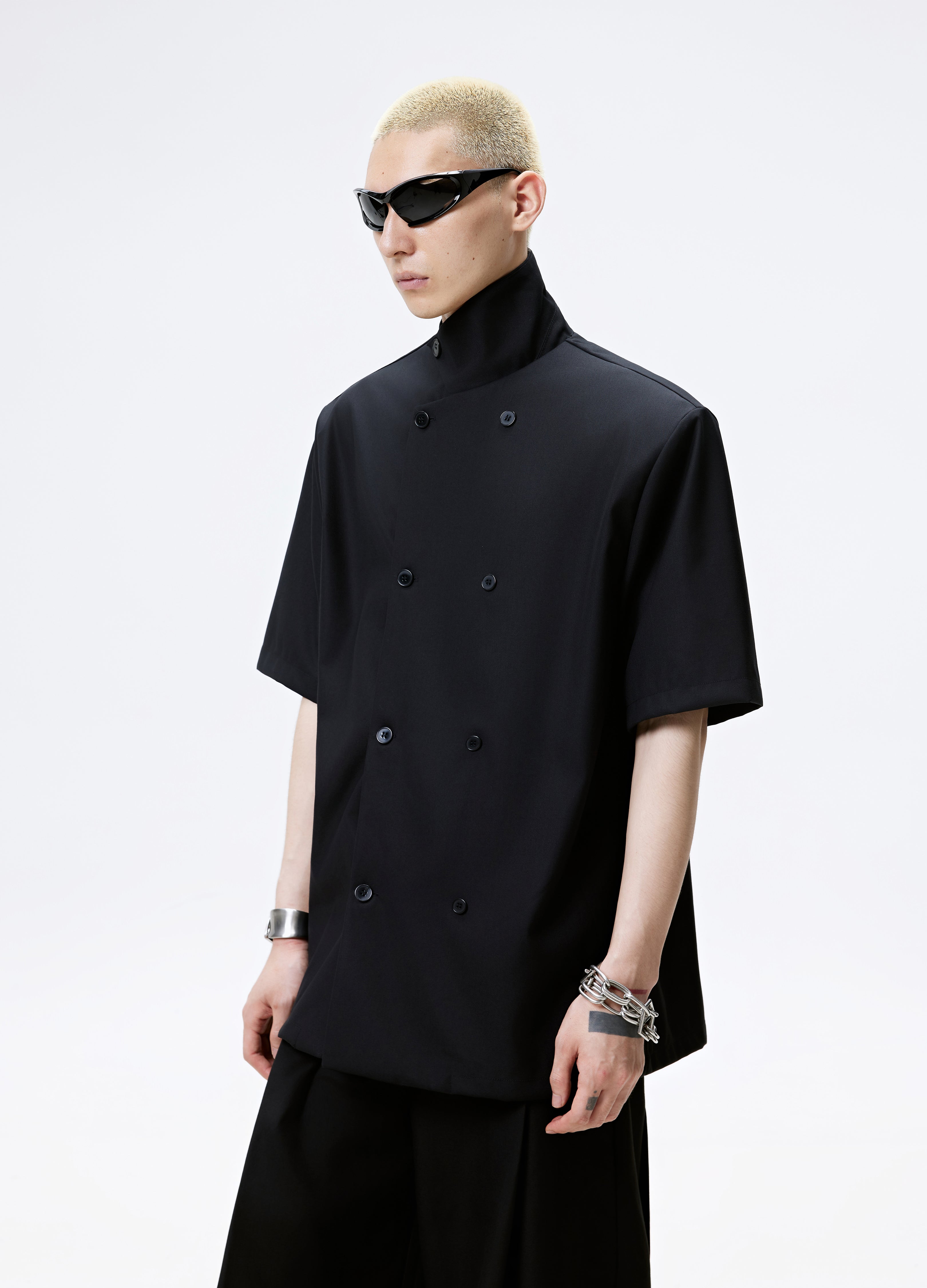 25SS DOUBLE BREAST MANDARIN SHIRT