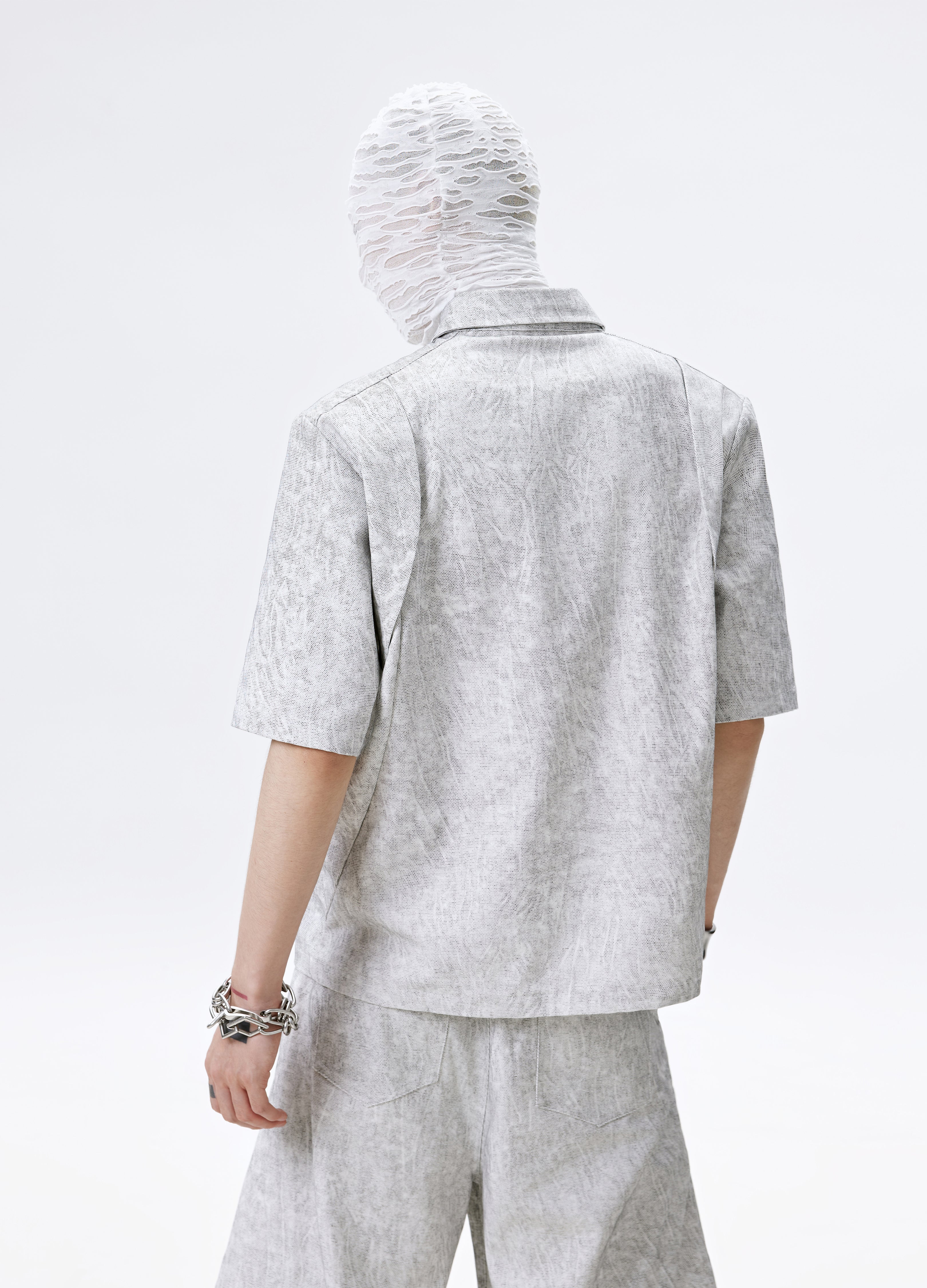 25SS GREY VEIN ZIP SHIRT