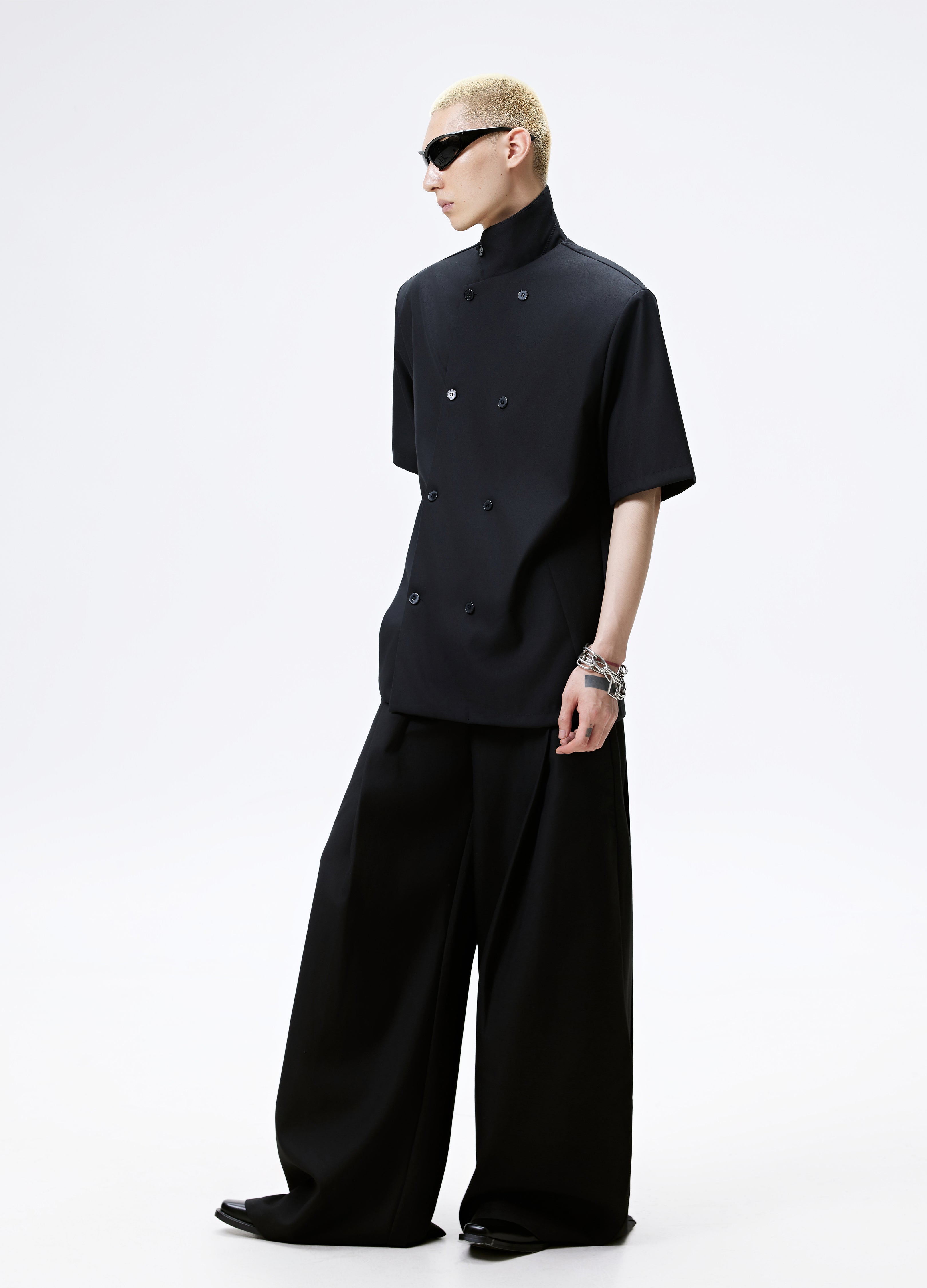 25SS DOUBLE BREAST MANDARIN SHIRT