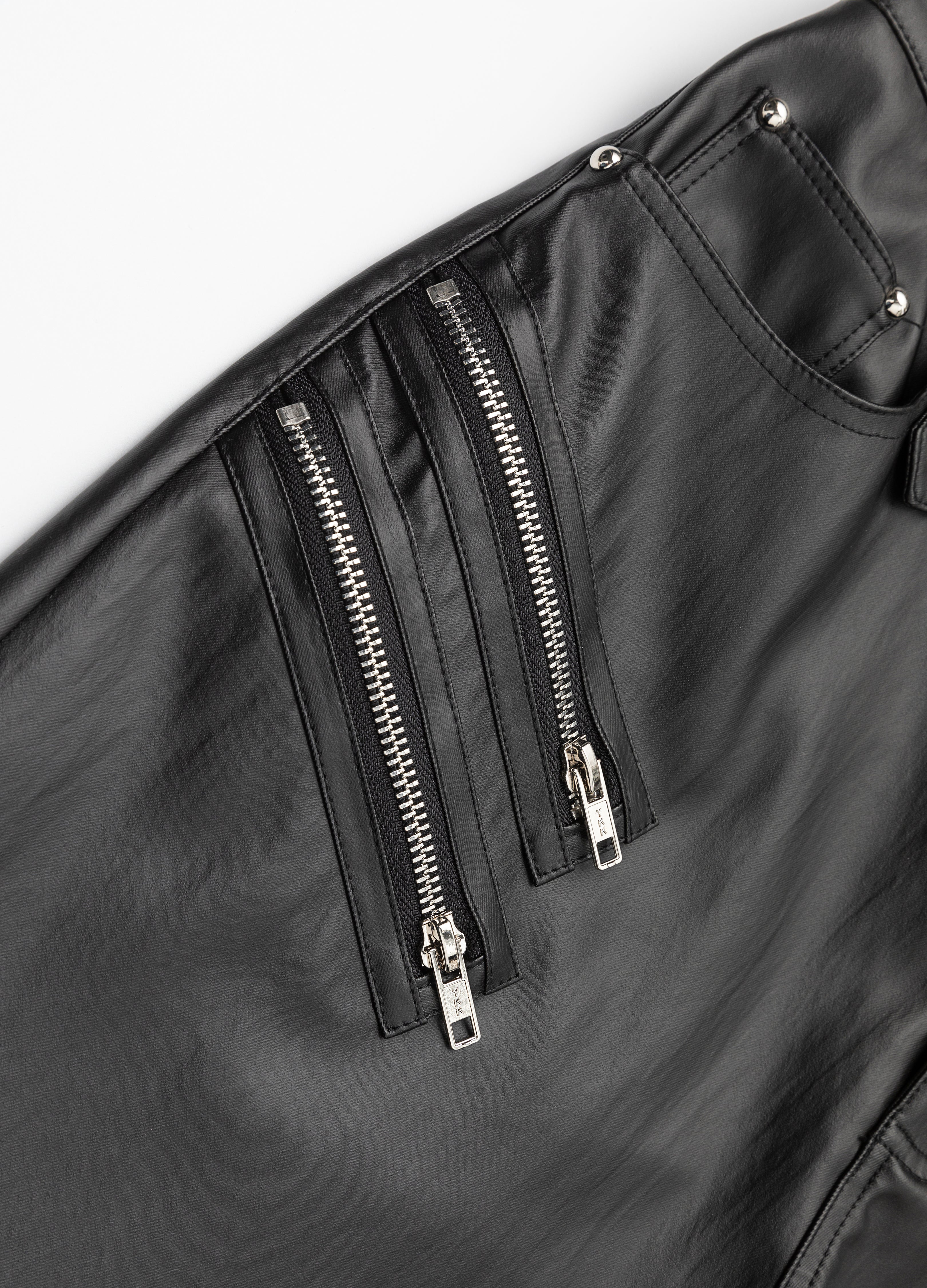 26SS MULTI-ZIP BIKER LEATHER PANTS
