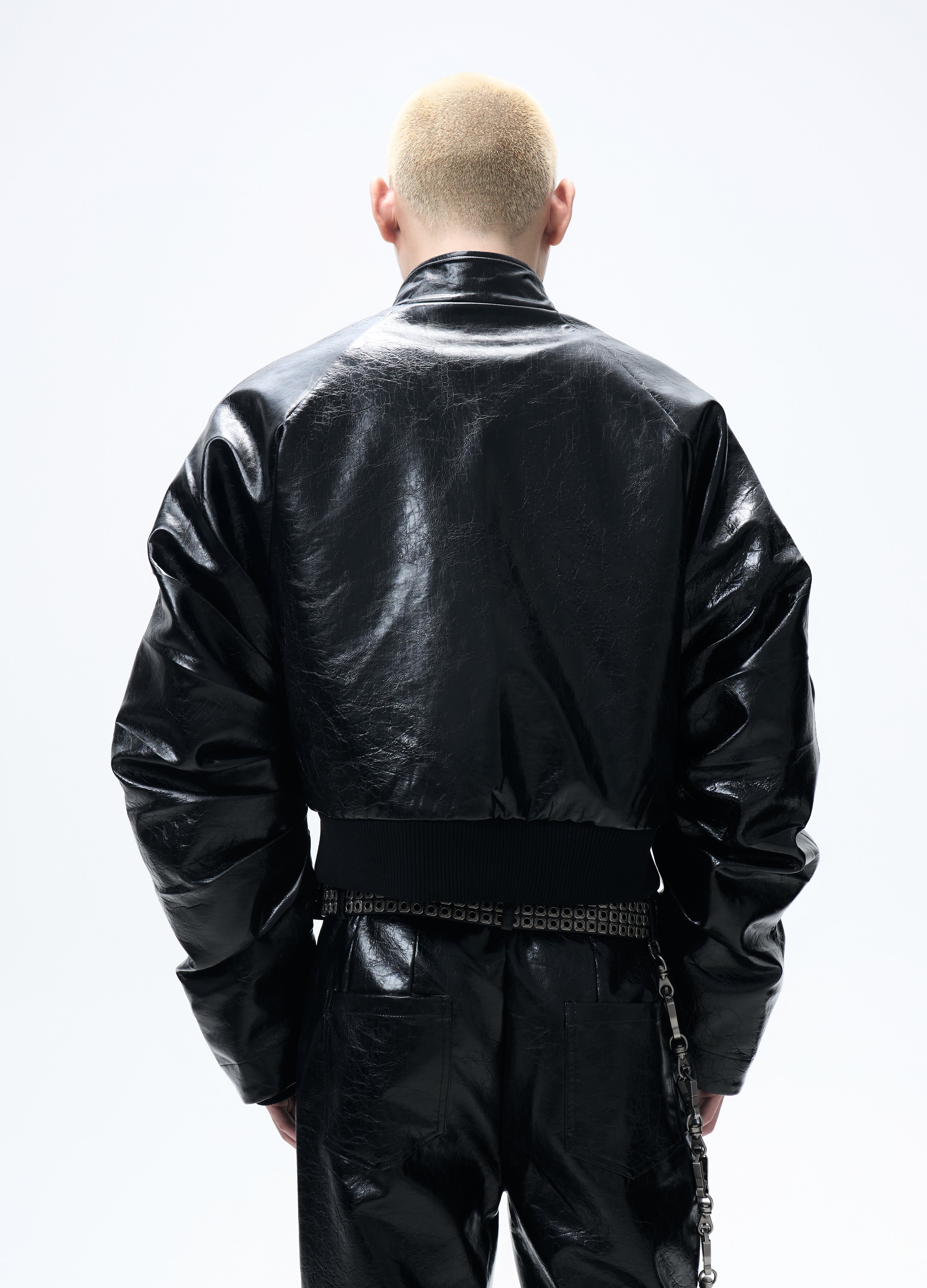 25FW PLEATED LEATHER PUFFER JACKET