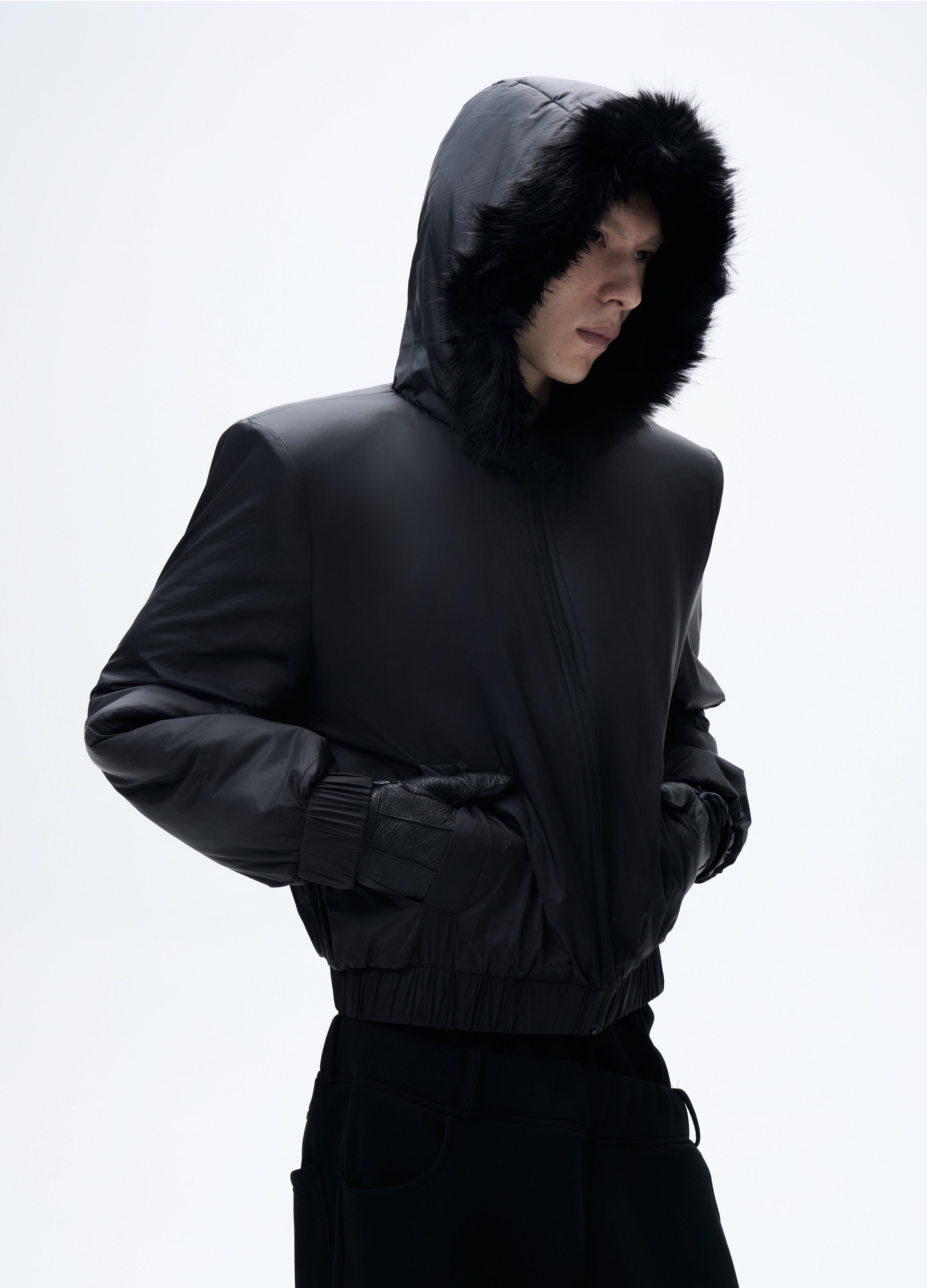 25FW FUR HOODED PUFFER JACKET