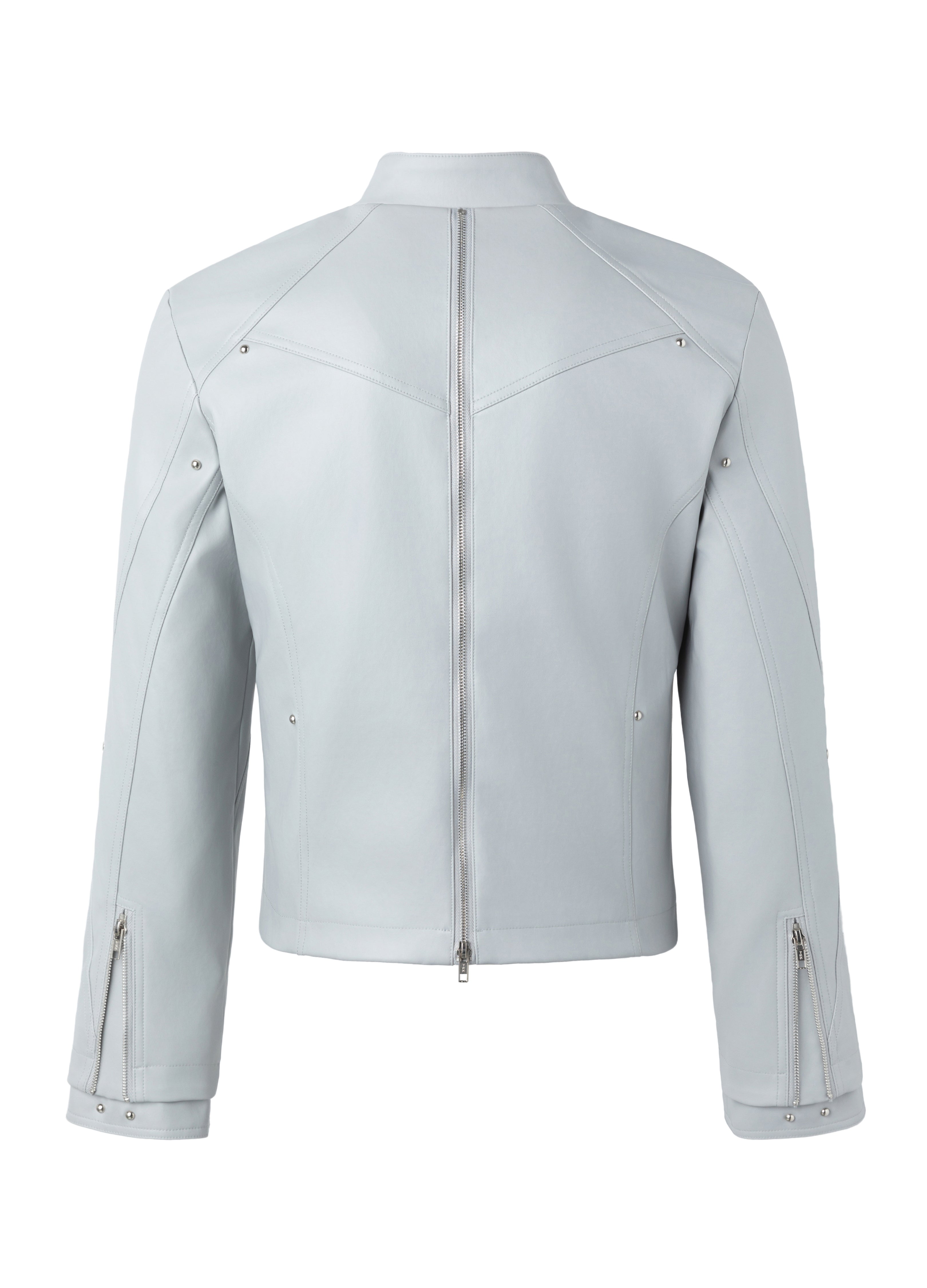 26SS SHARP ZIP LEATHER JACKET