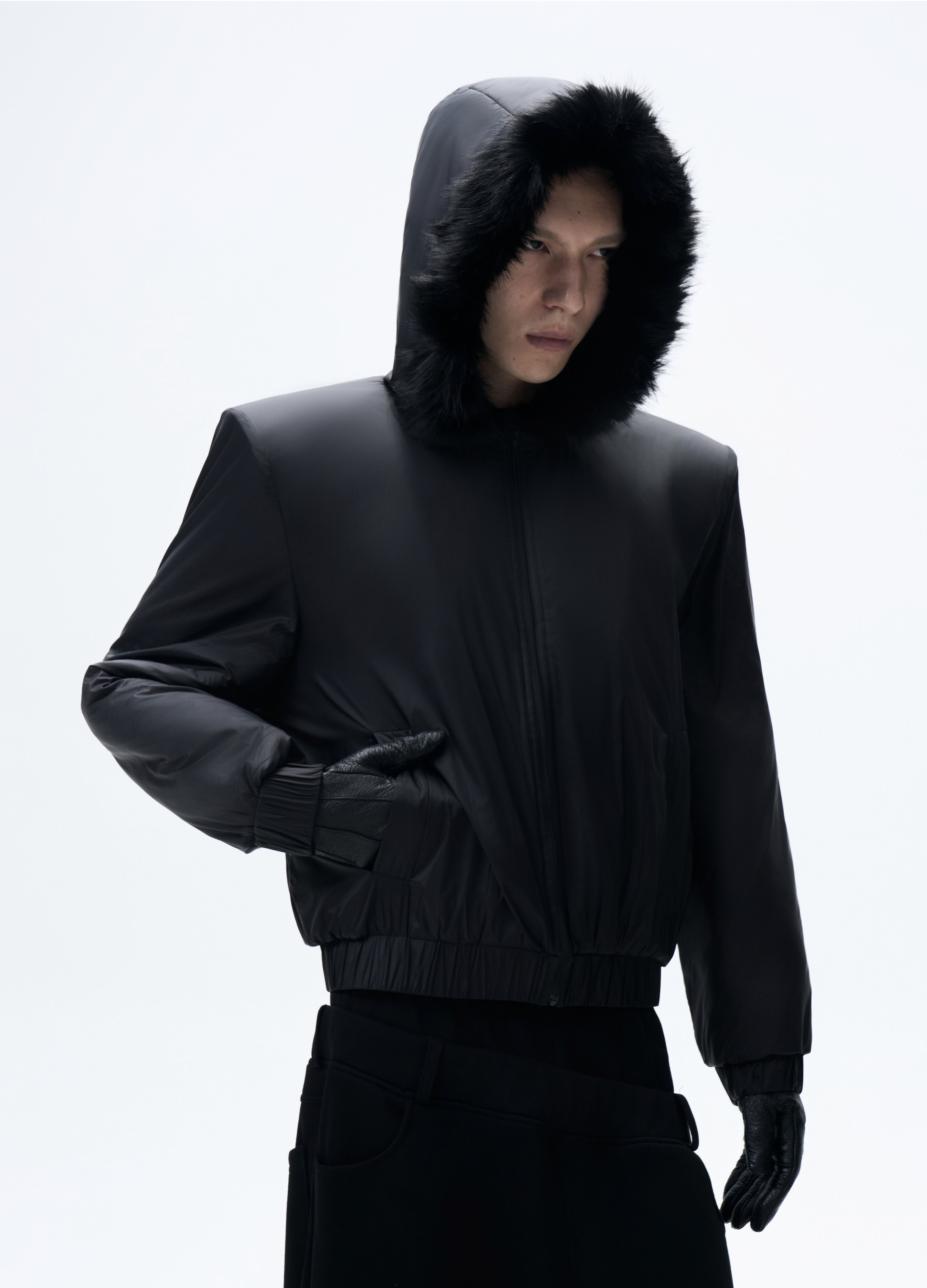 25FW FUR HOODED PUFFER JACKET