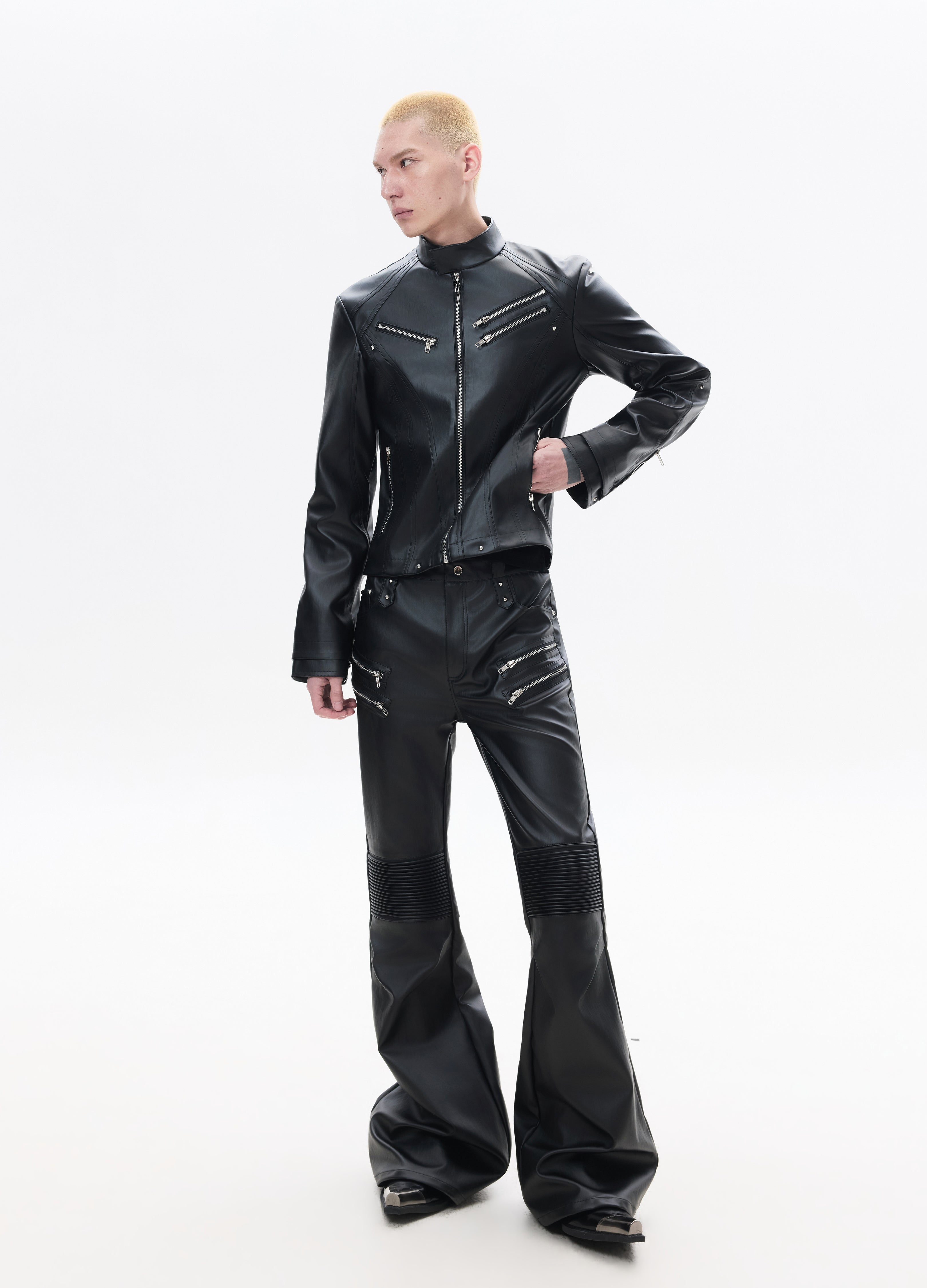 26SS DECONSTRUCT ZIP BIKER JACKET