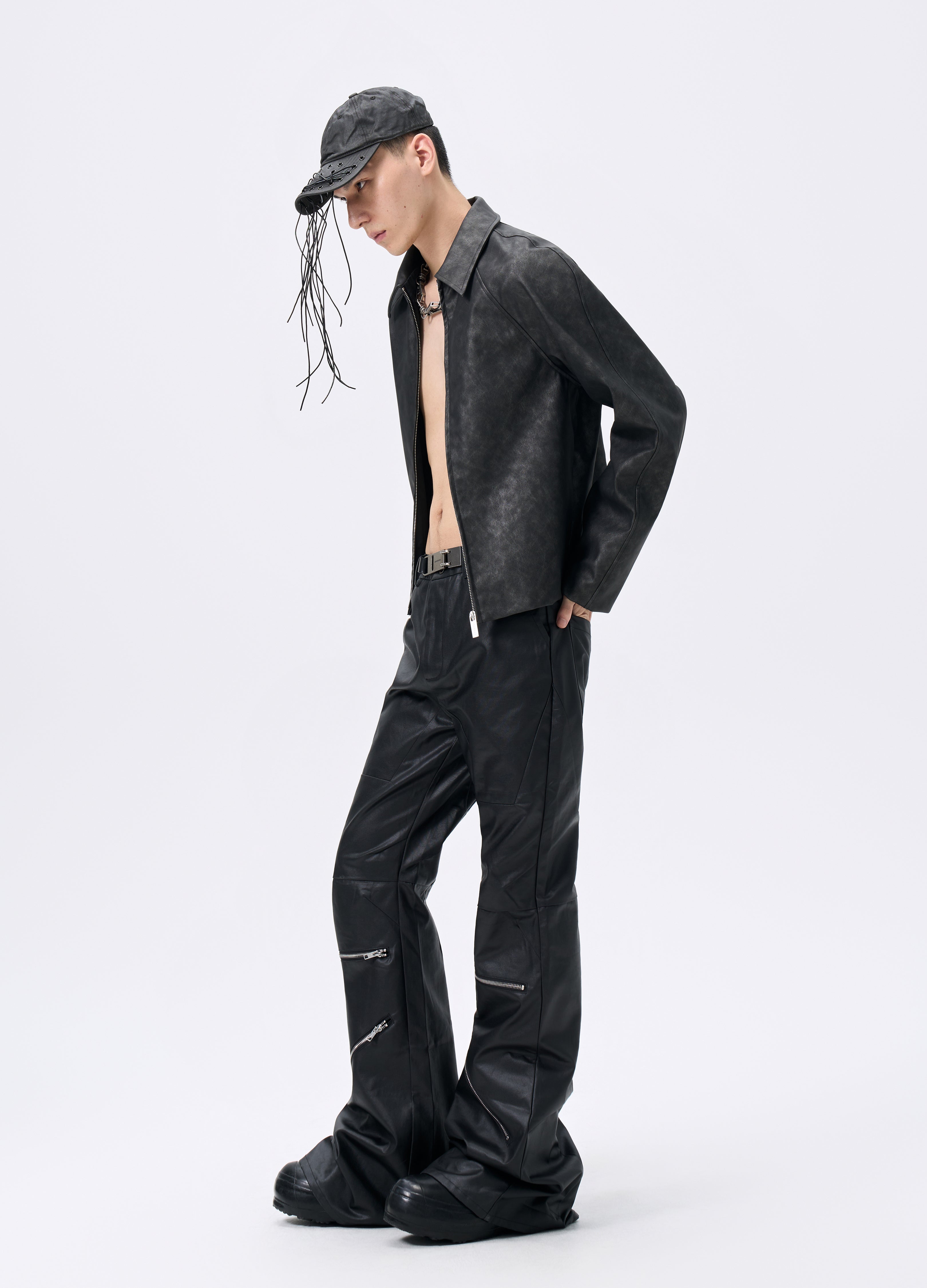 25FW WAVEWASH LEATHER RIDER JACKET