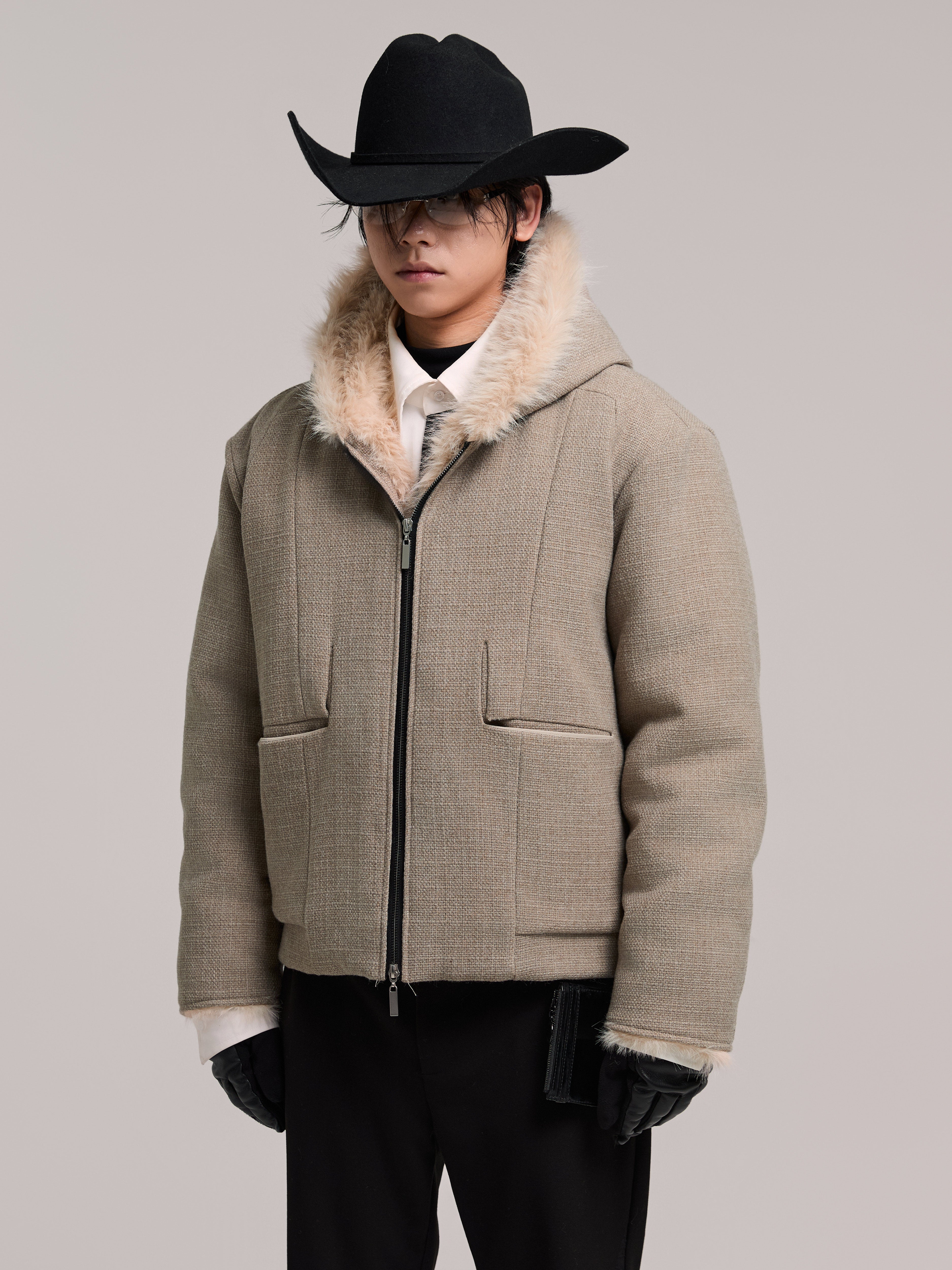 24AW "Vulture" Carved Velvet Inside-Out Jacket