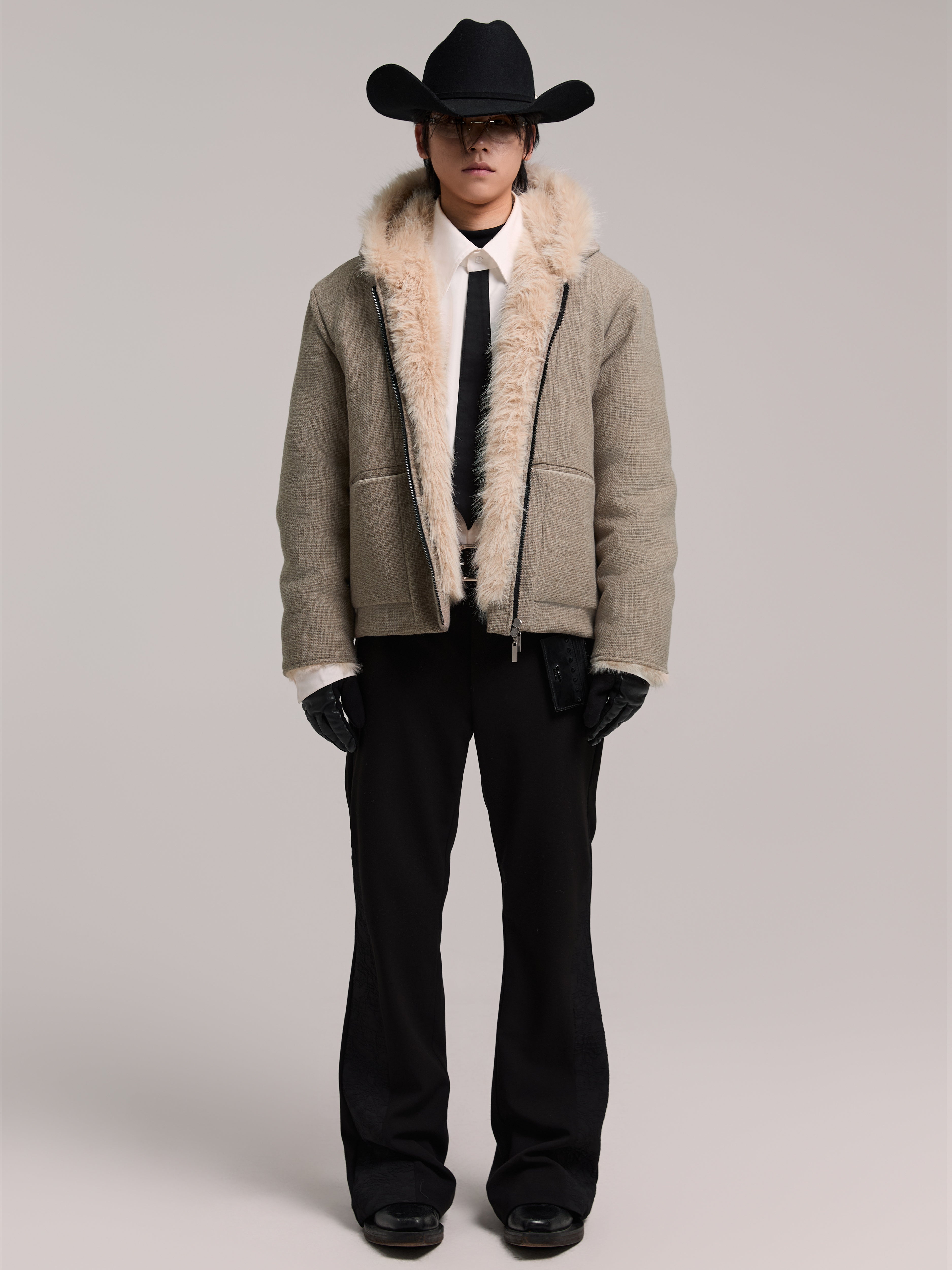 24AW "Vulture" Carved Velvet Inside-Out Jacket