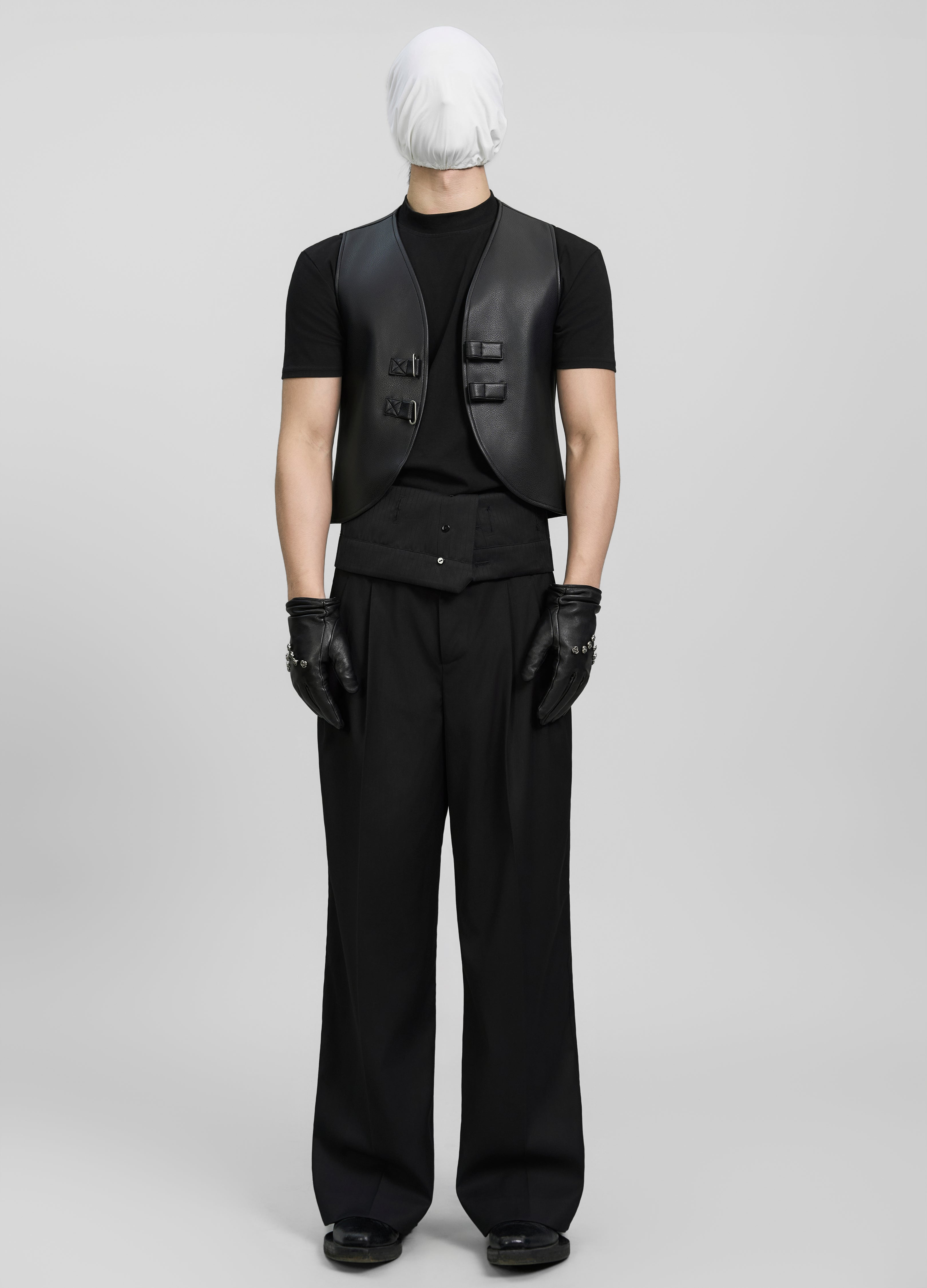 DOUBLE BUCKLE LEATHER VEST