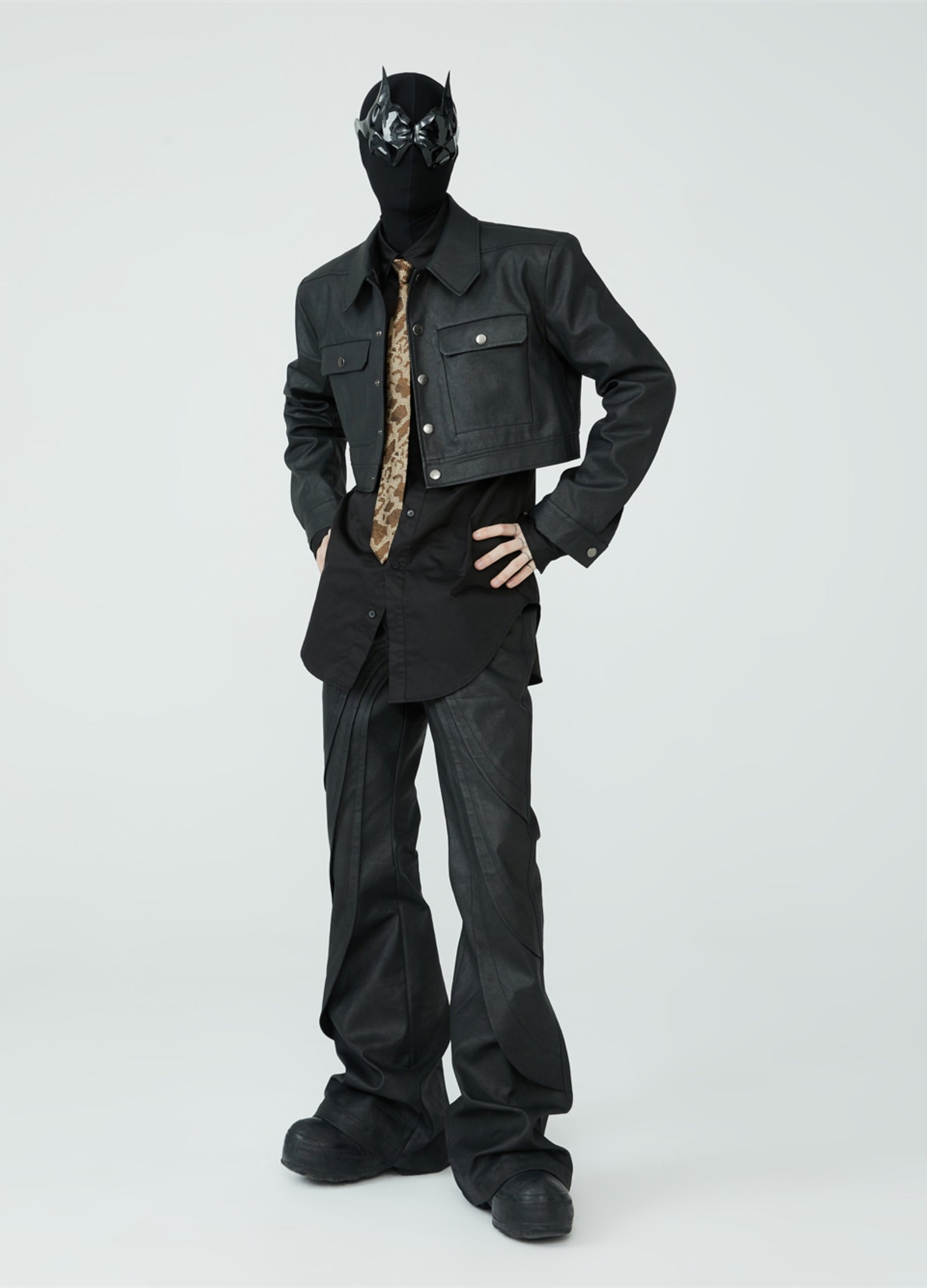 23SS Metro Cropped Faux Leather Jacket