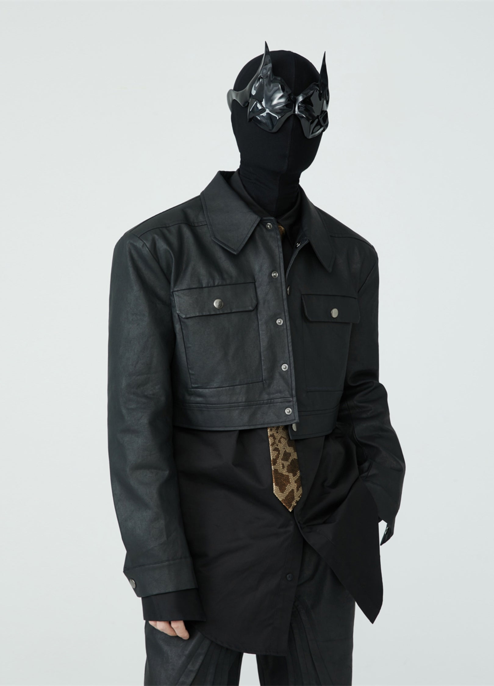 23SS Metro Cropped Faux Leather Jacket