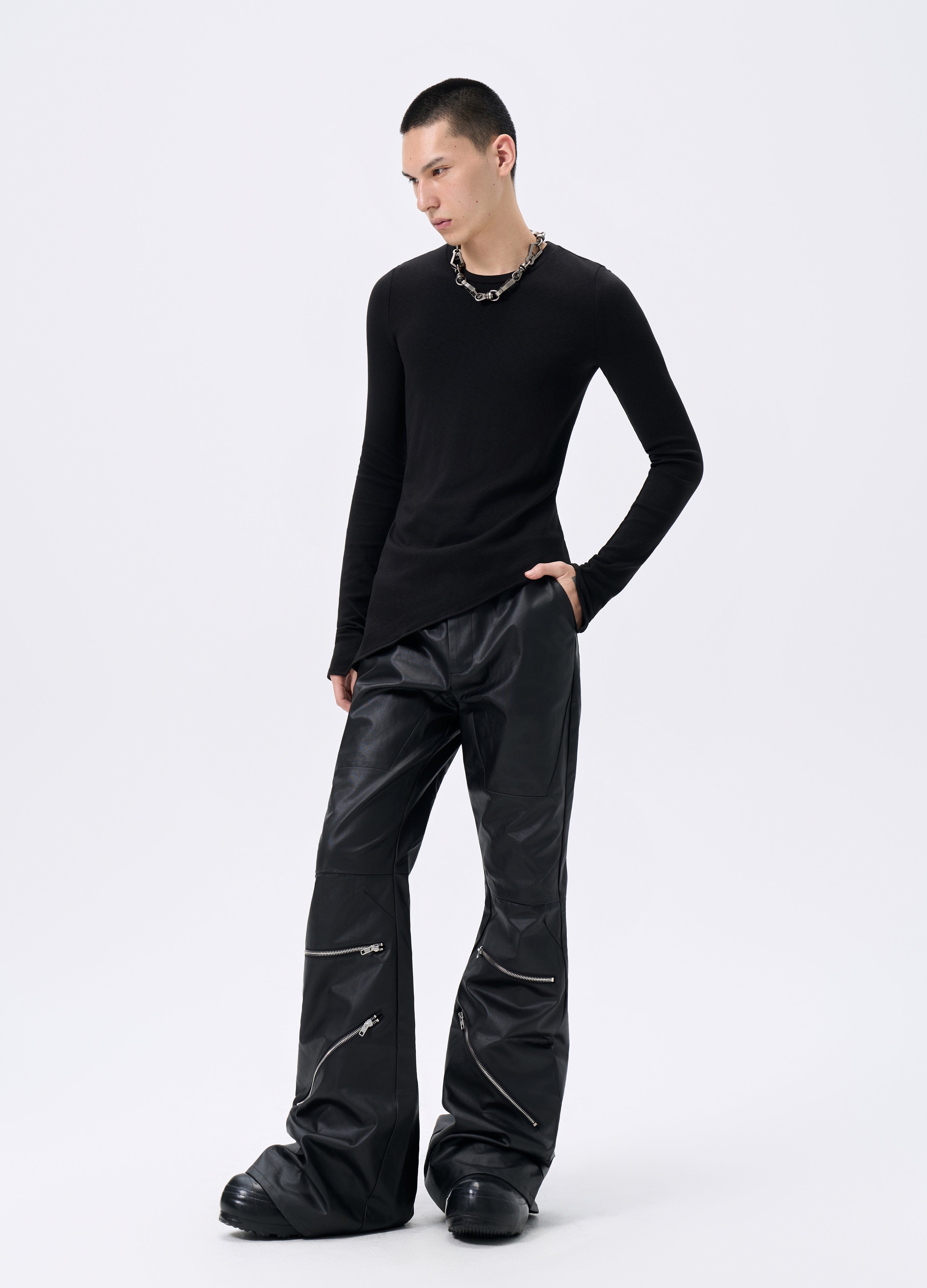 25FW ASYMMETRIC CUT BASE TEE