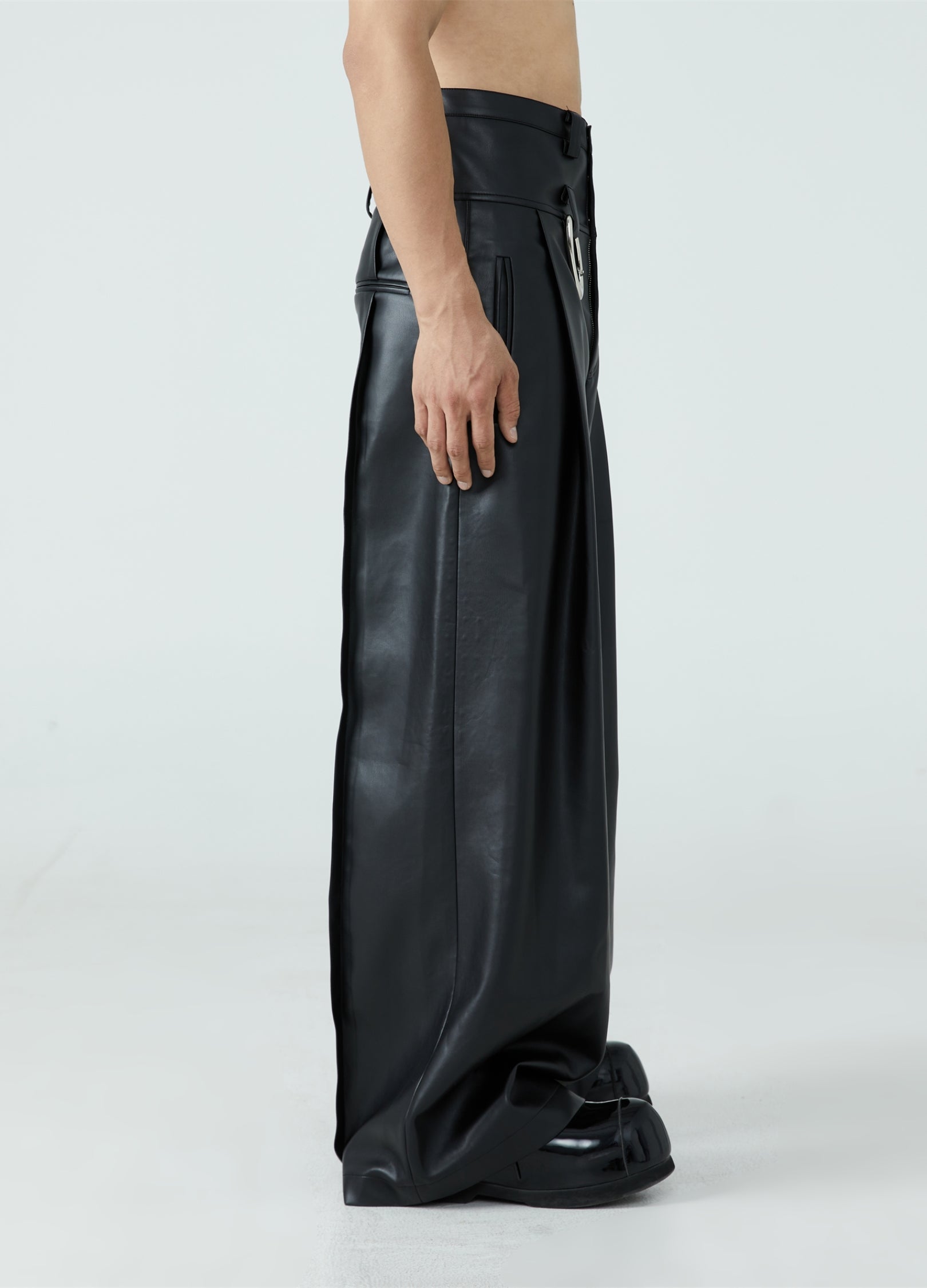 23FW High Waist PU Leather Pants