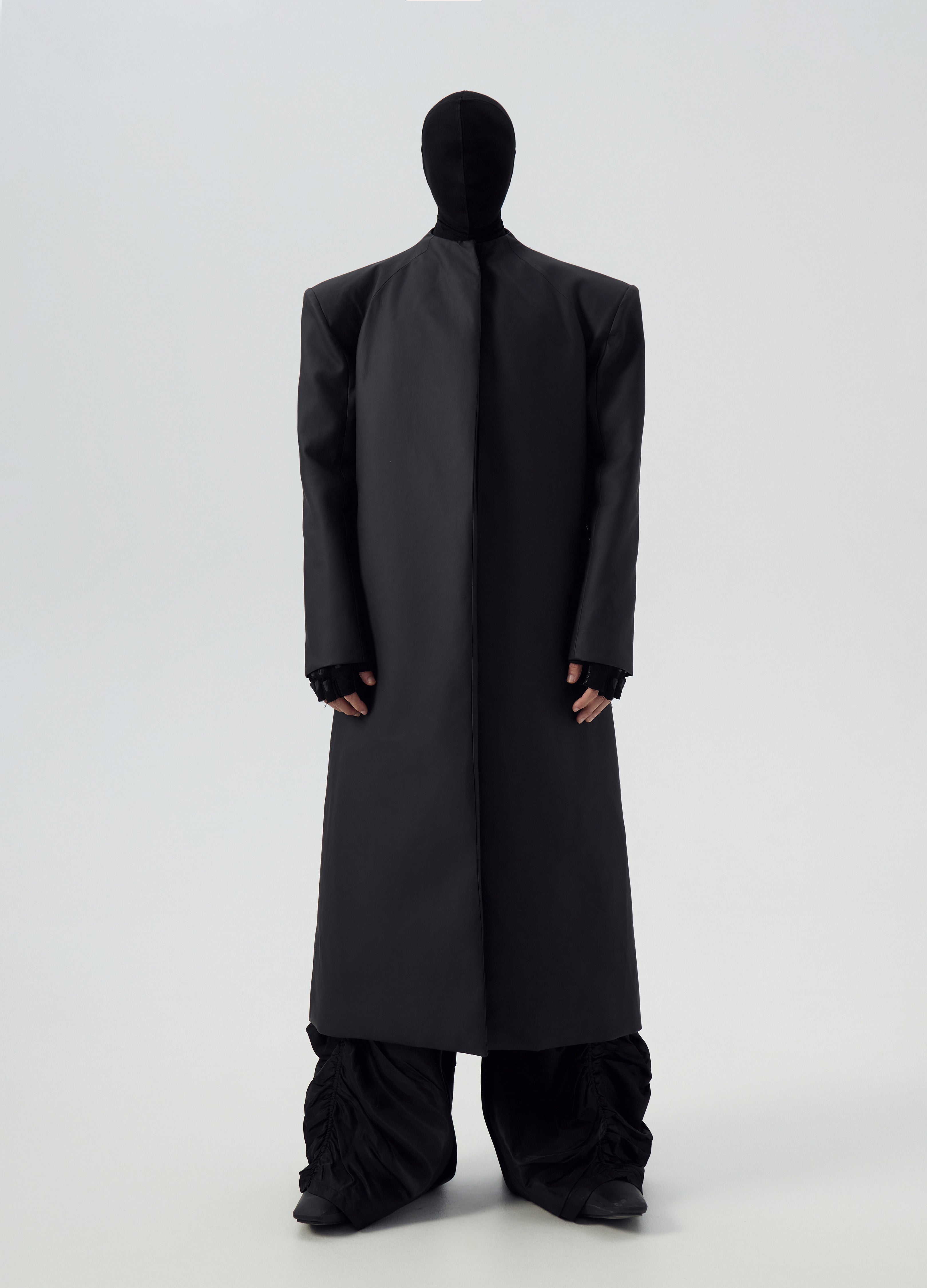 24FW MATTE BLACK OVERSIZED TRENCH COAT