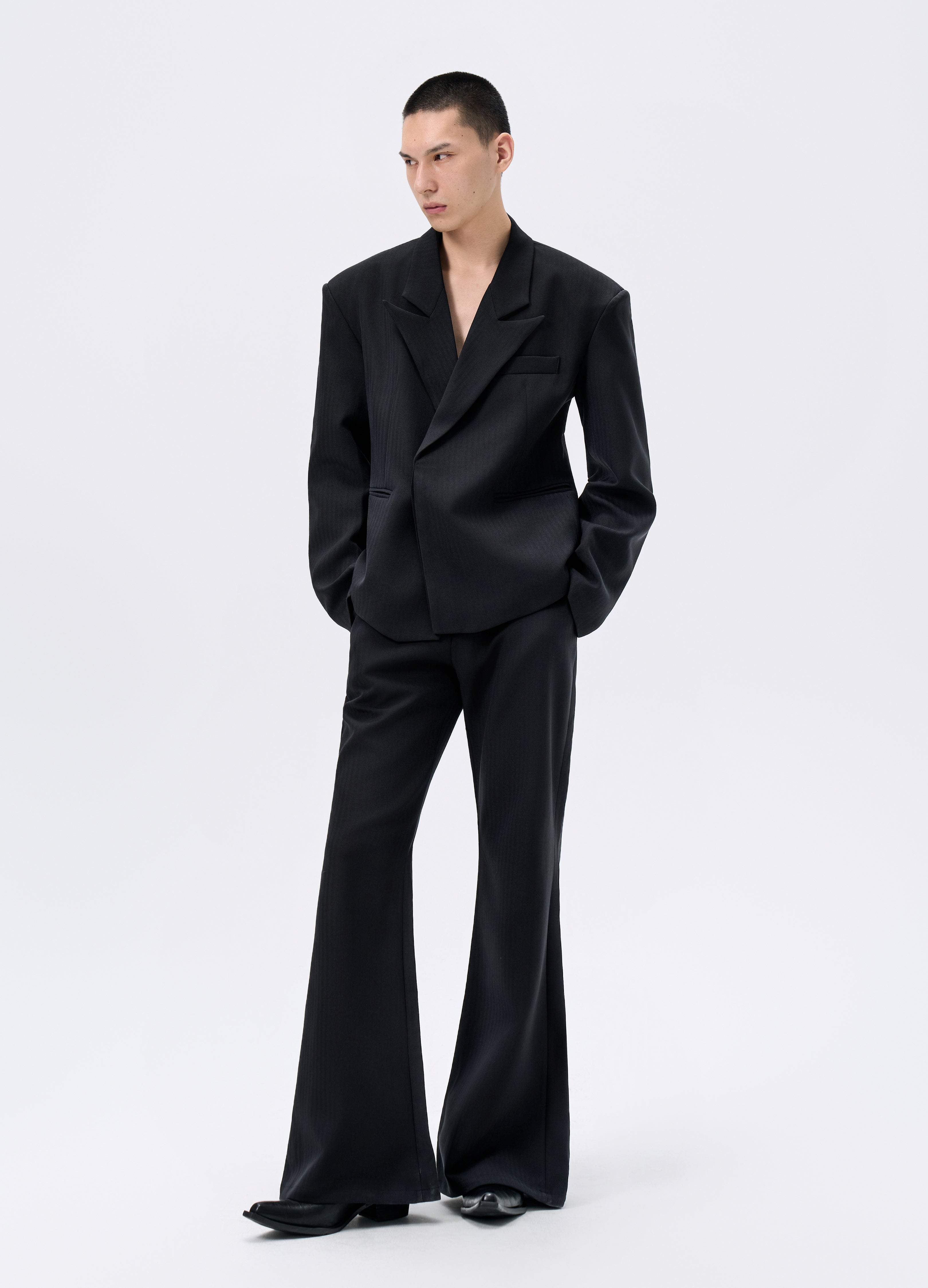 25FW HERRINGBONE HOURGLASS BLAZER