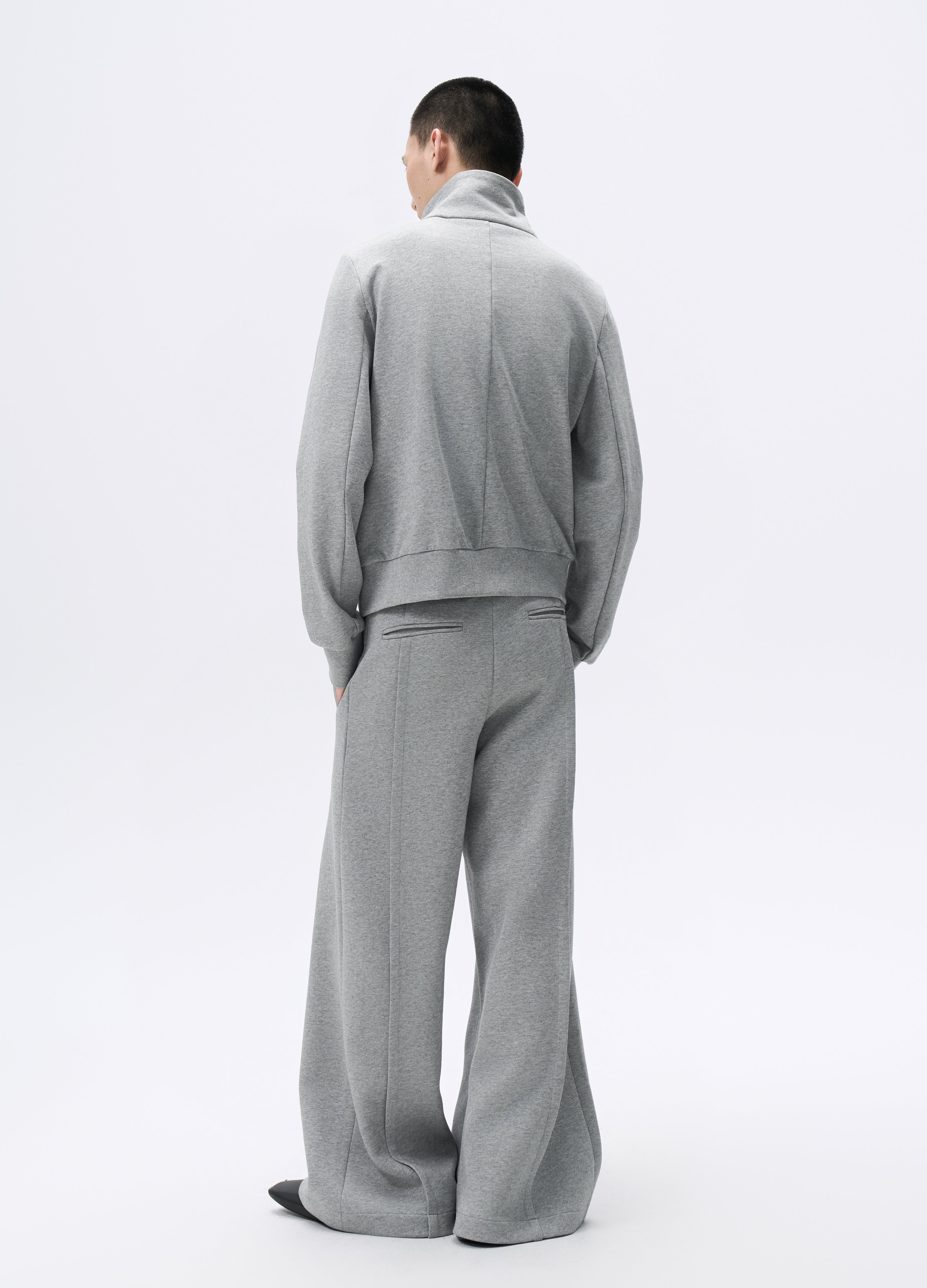 25FW GREY ZIP CROPPED JACKET