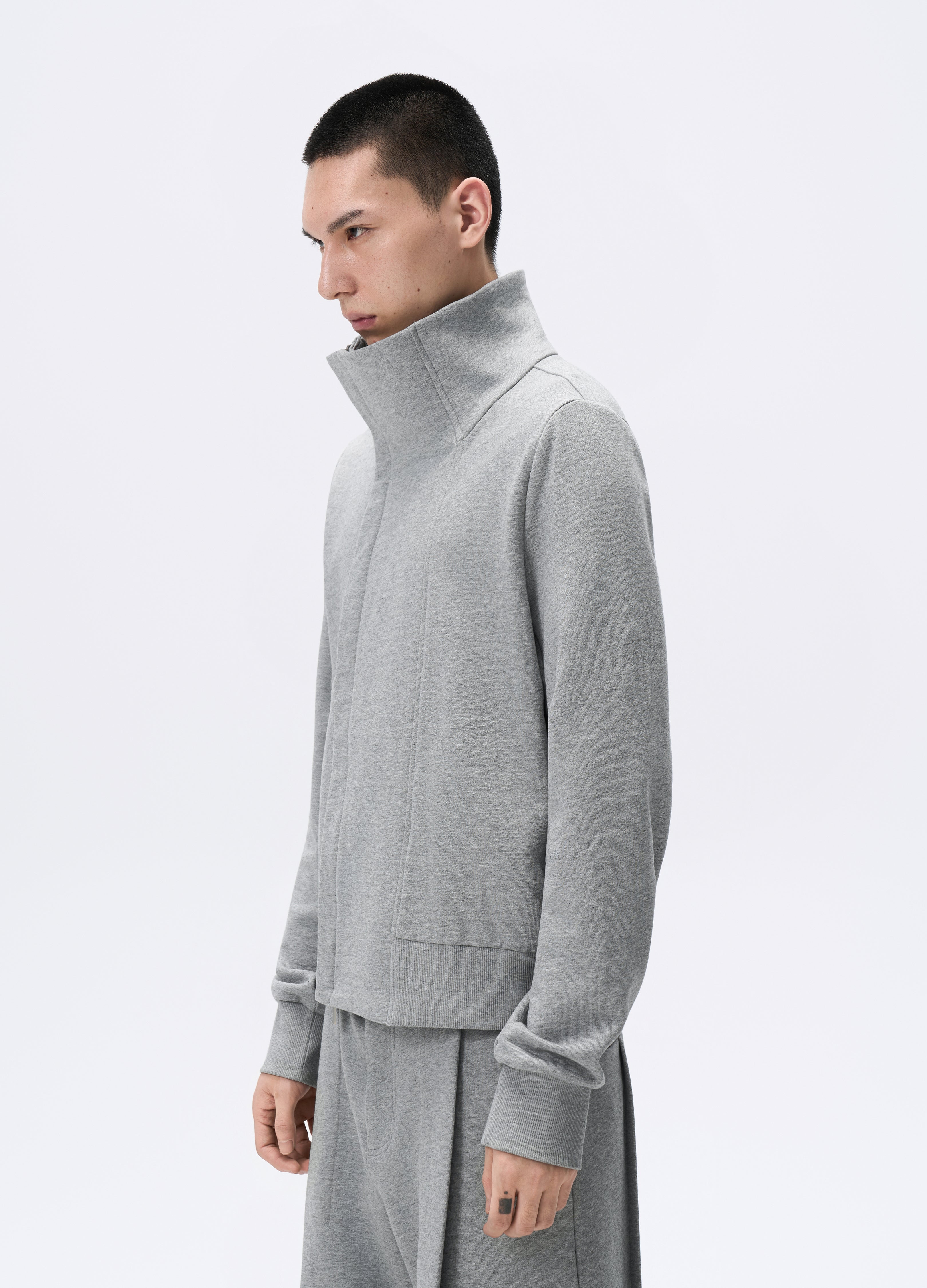 25FW GREY ZIP CROPPED JACKET