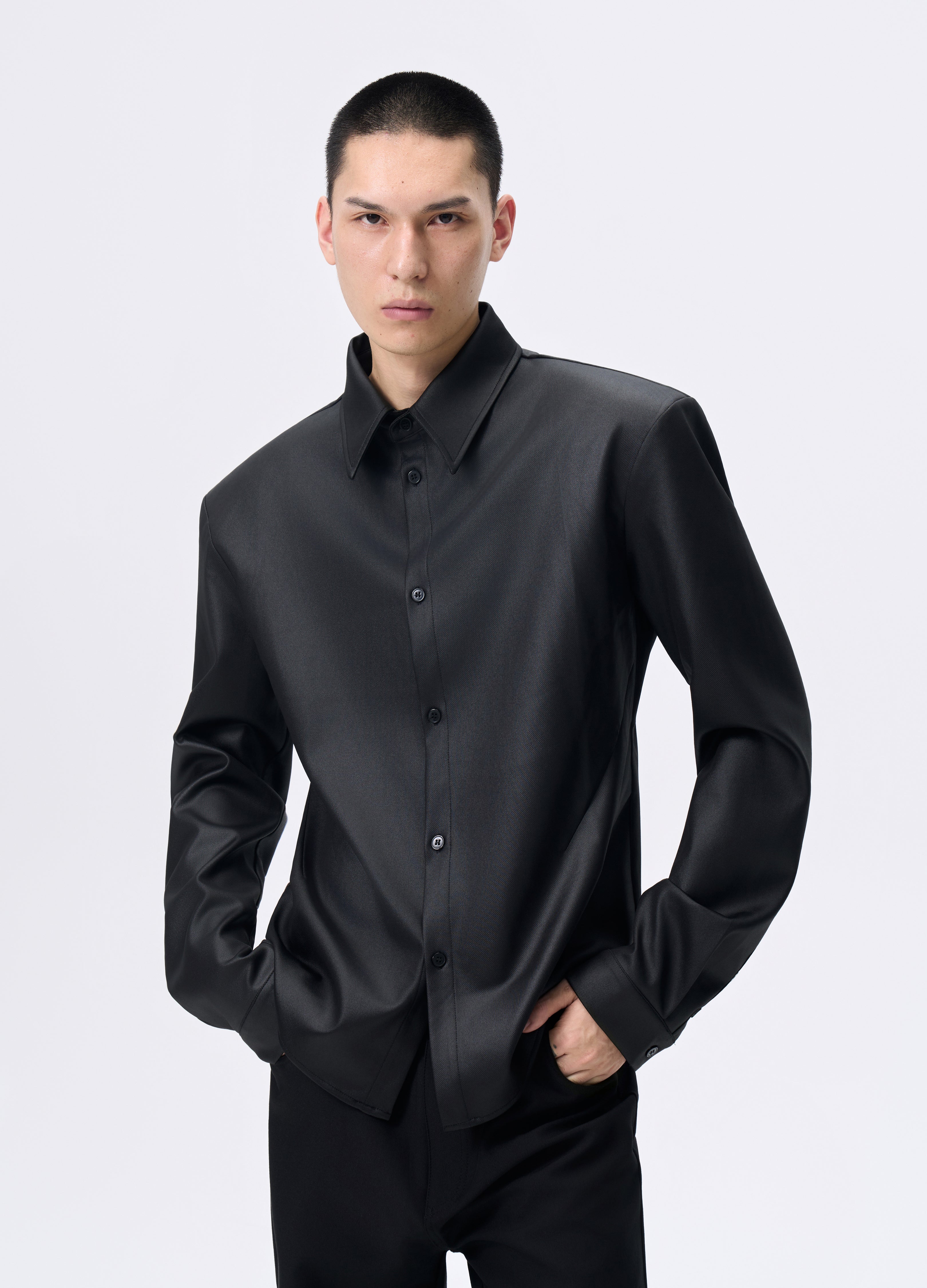 25FW SHEEN TWILL PADDED SHIRT